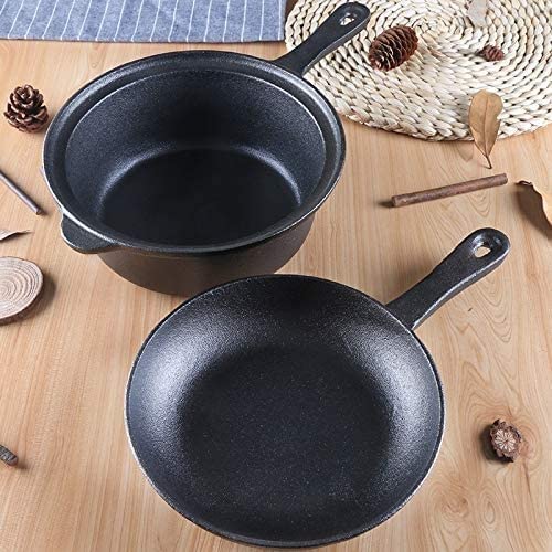Best Non-Stick Cast Iron Wok Pan - Thickened Bottom Soup Pot for Induction Cooker & Gas Stove - Perfect for Stir-Frying, Stewing, Boiling Milk & Cooking Asian Dishes
