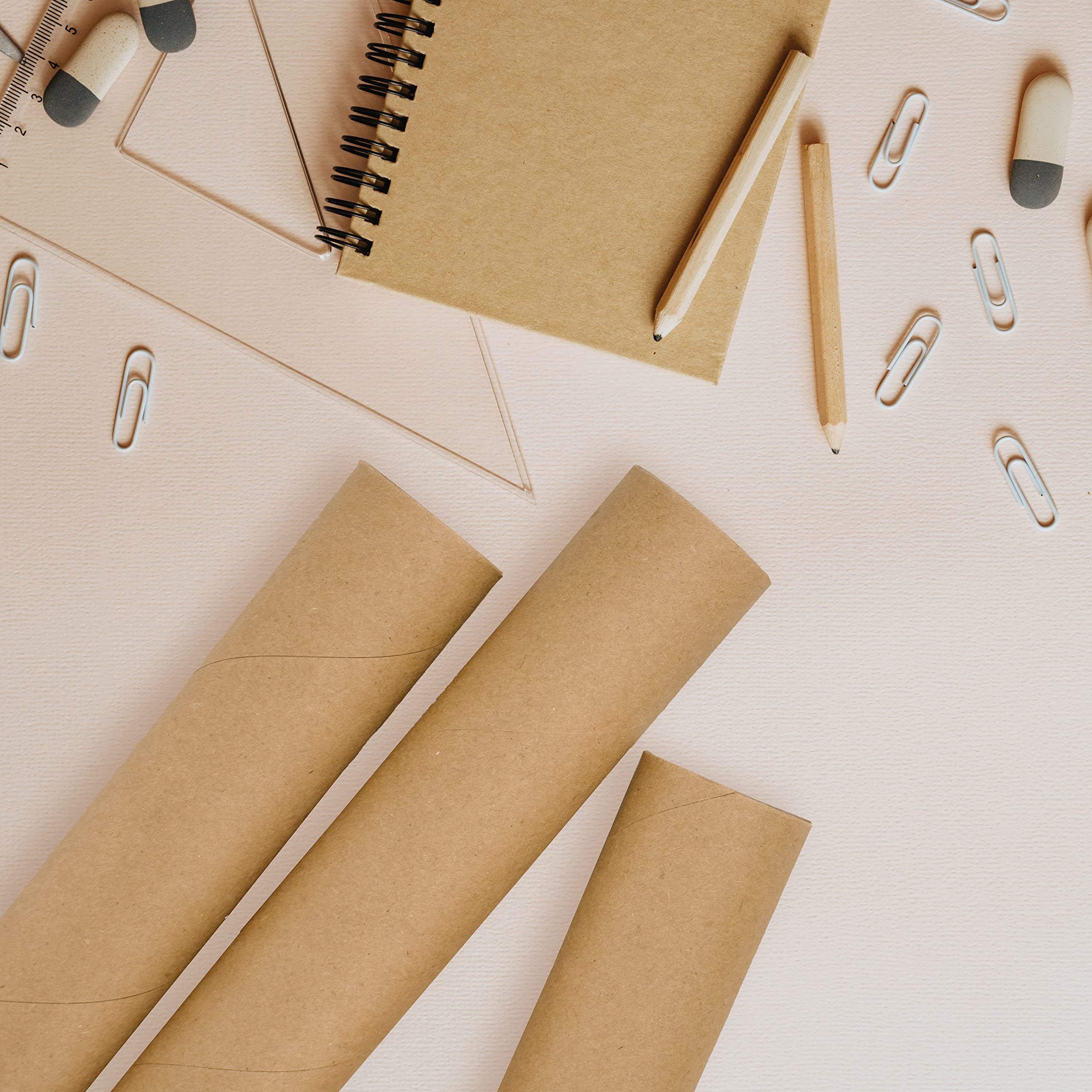 MagicWater Supply Mailing Tube - 2 in x 6 in - Kraft Brown Cardboard - 12 Pack - for Shipping & Storing Posters, Artwork, Documents & Blueprints - Perfect for Artists, Architects & Office Use