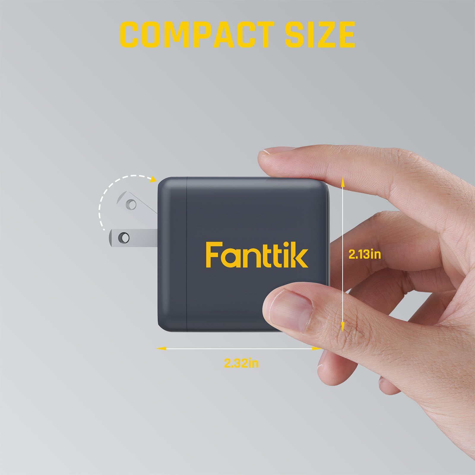 Fanttik PD 65W Fast Charger with USB-C Port - High Speed Charging for T8 APEX Jump Starter, Laptops, Phones & Tablets - Perfect for Travel, Home & Office Use