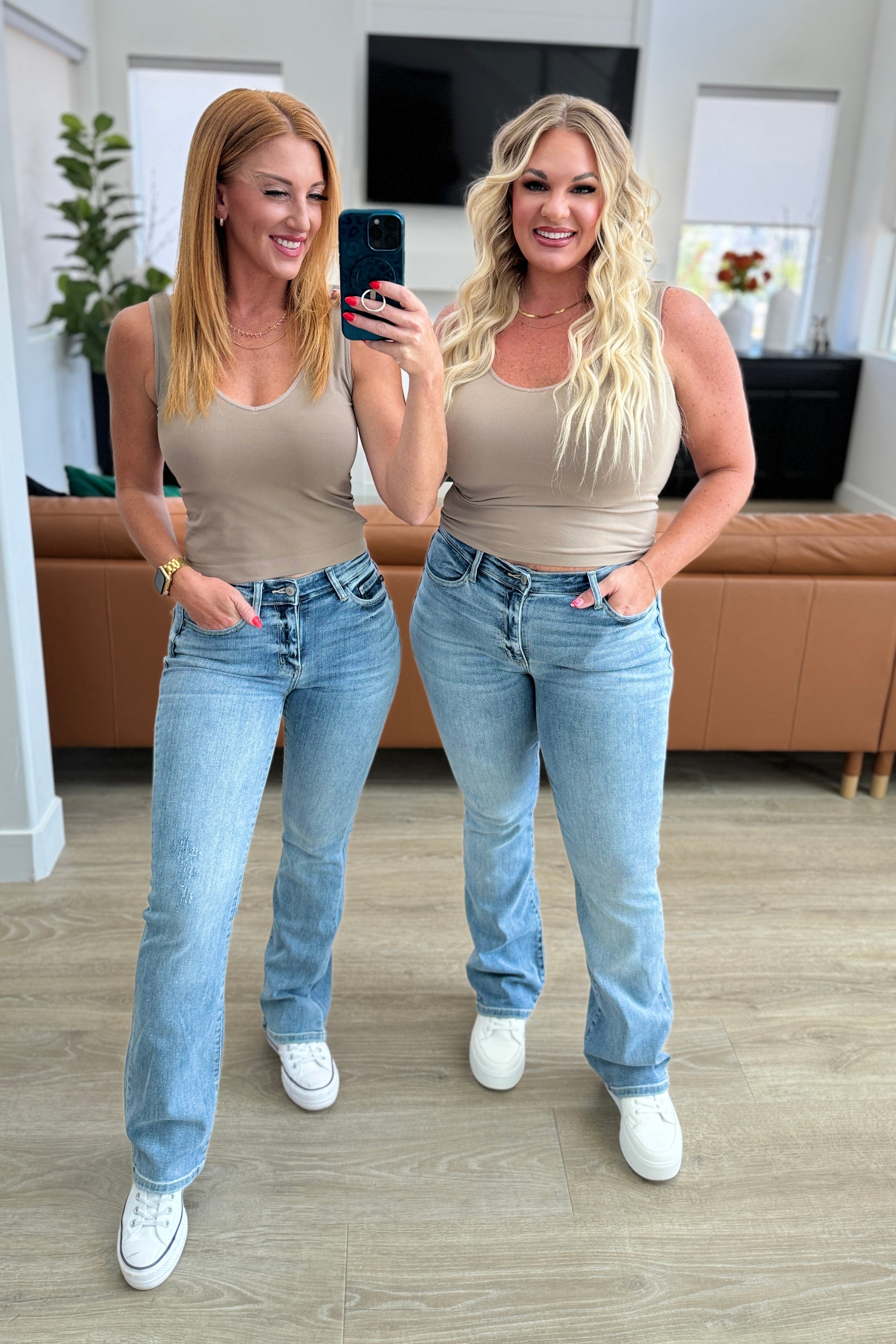 Alana Mid Rise Bootcut Jeans for Women - Classic Clean Denim Pants for Casual & Office Wear | Comfortable Stretch Fit for Everyday Style
