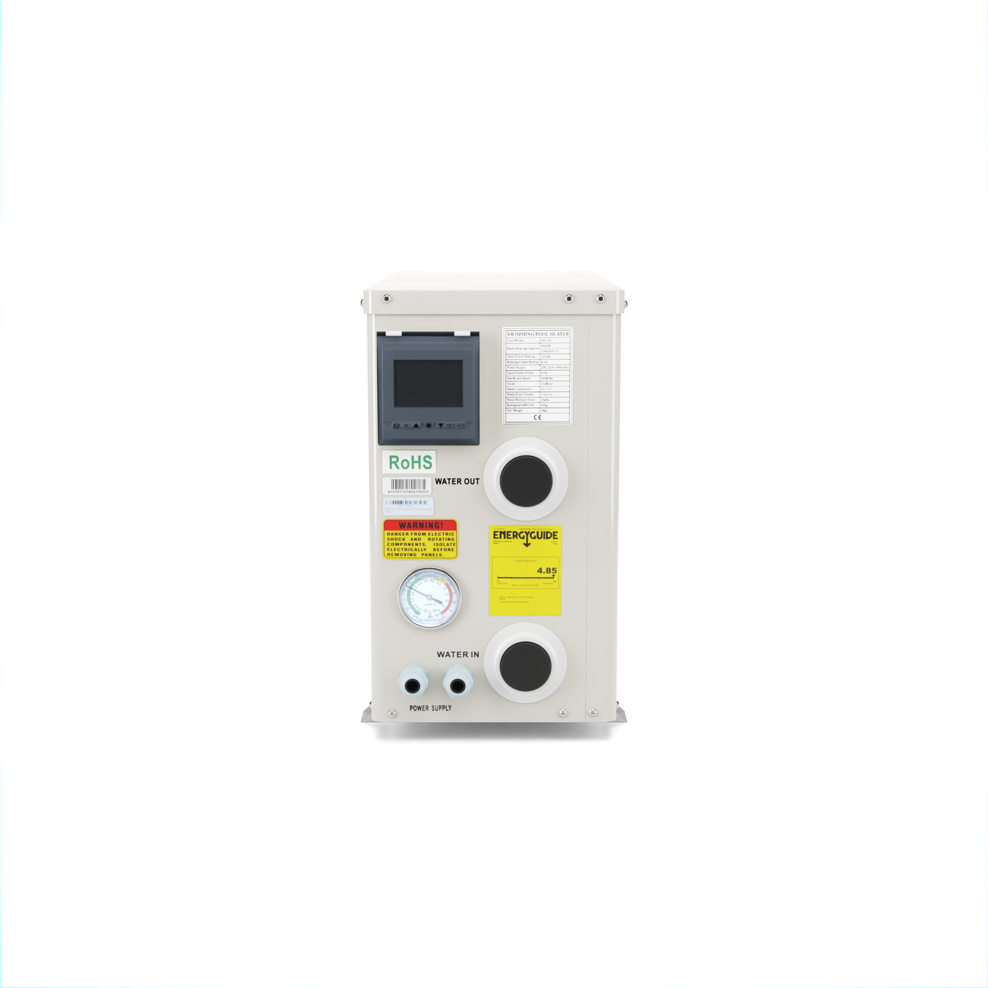 FH120 20,000 BTU 120 Volt Energy Efficient Swimming Pool Heat Pump - Perfect for Inground & Above Ground Pools, Spas, and Hot Tubs