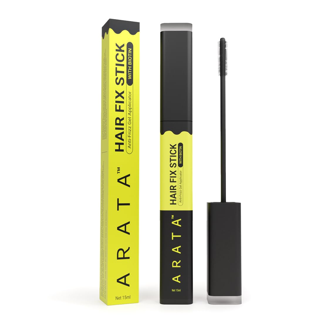 Arata Gel-Based Hair Fix Stick for All Hair Types - 15ml | Baby Hair Styler & Flyaway Control for Women | Frizz-Free Hair Stick with Biotin & Hyaluronic Acid | Non-Greasy, No White Residue | Perfect for Travel, Work & Special Events