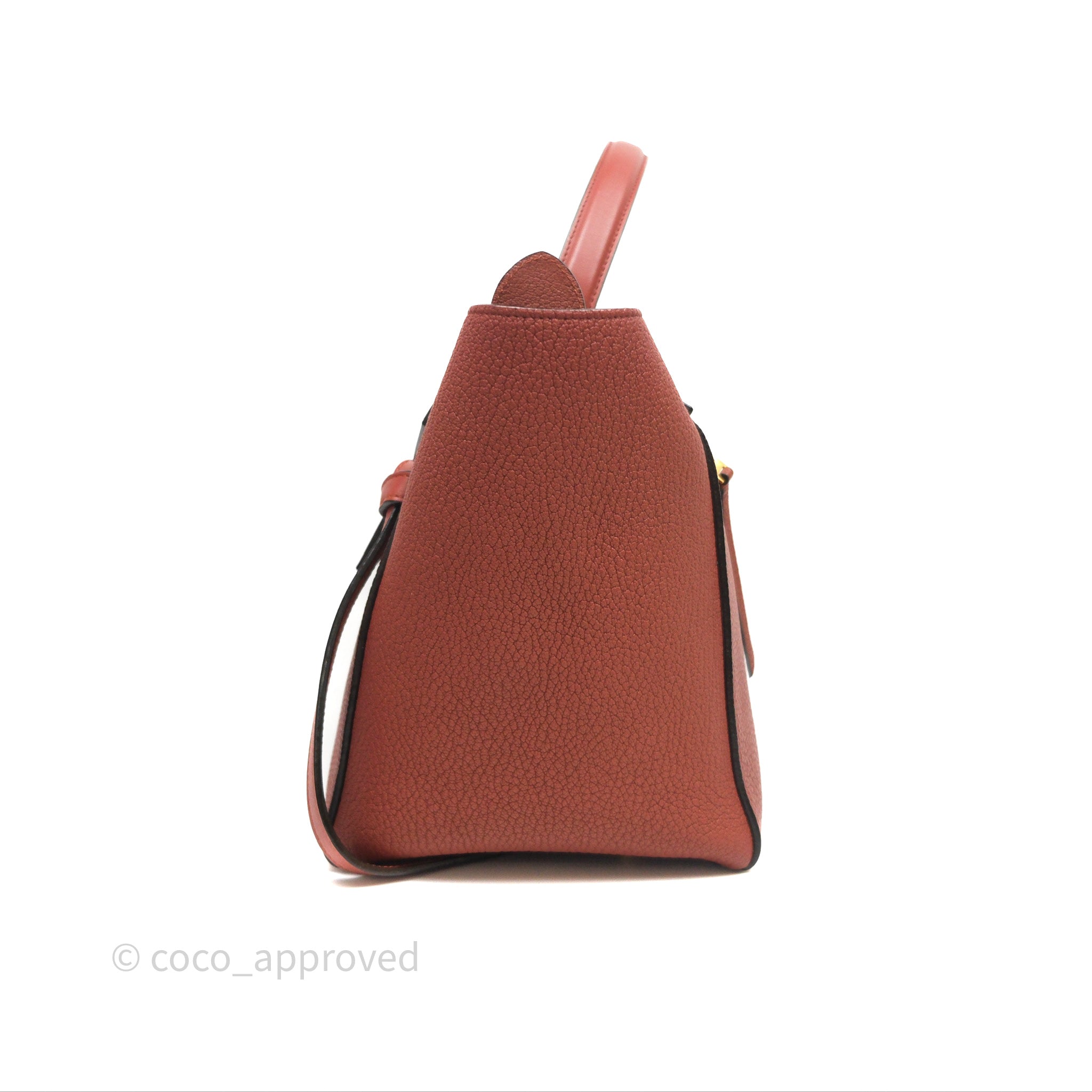 Celine Mini Belt Bag in Brick Red Grained Goatskin Leather with Gold Hardware - Perfect for Everyday Use, Work & Travel
