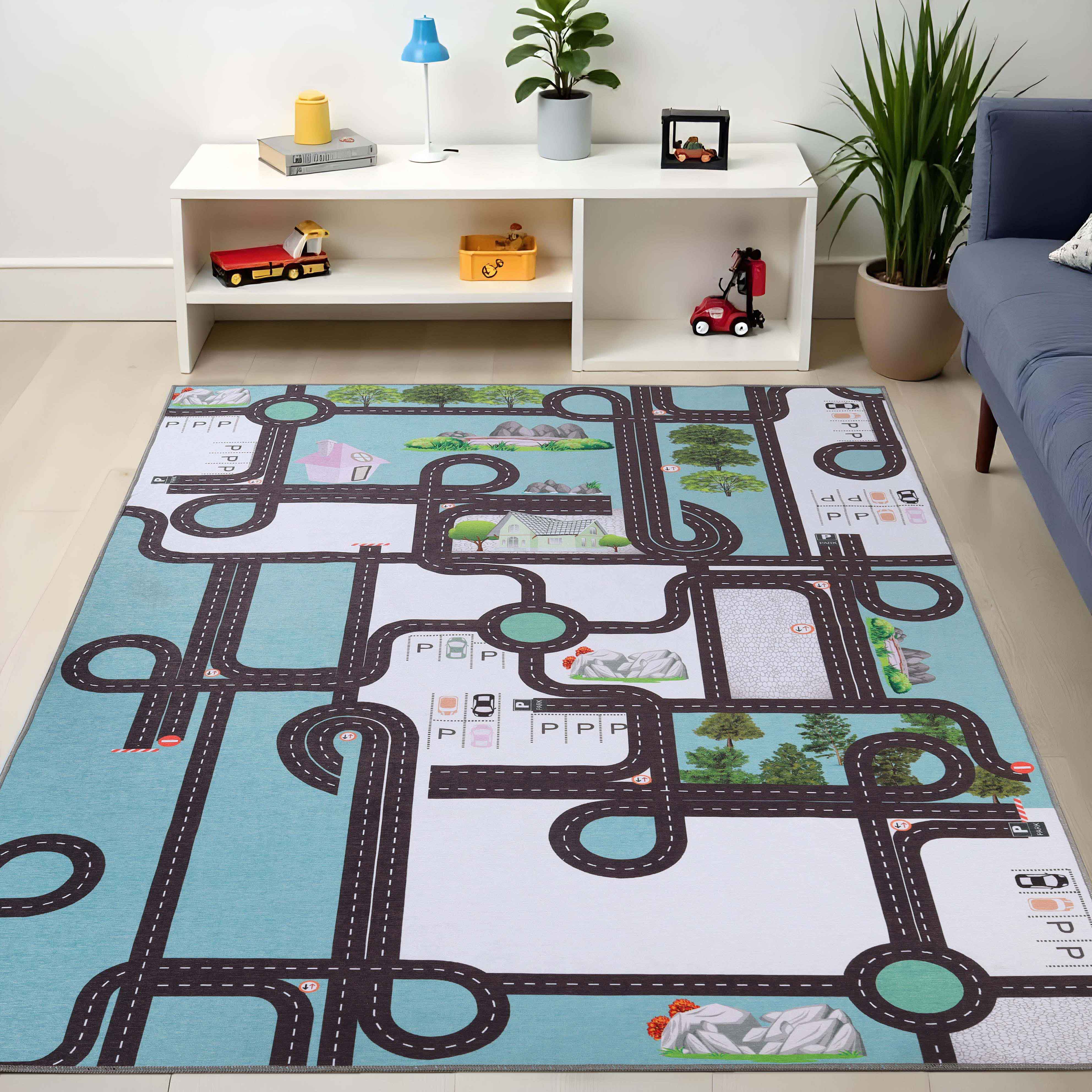 Non-Slip Kids Playroom Rug - Washable Nursery Carpet for Indoor Use | Safe Play Area Mat for Toddlers & Children | Perfect for Daycare, Bedroom, and Playroom Flooring