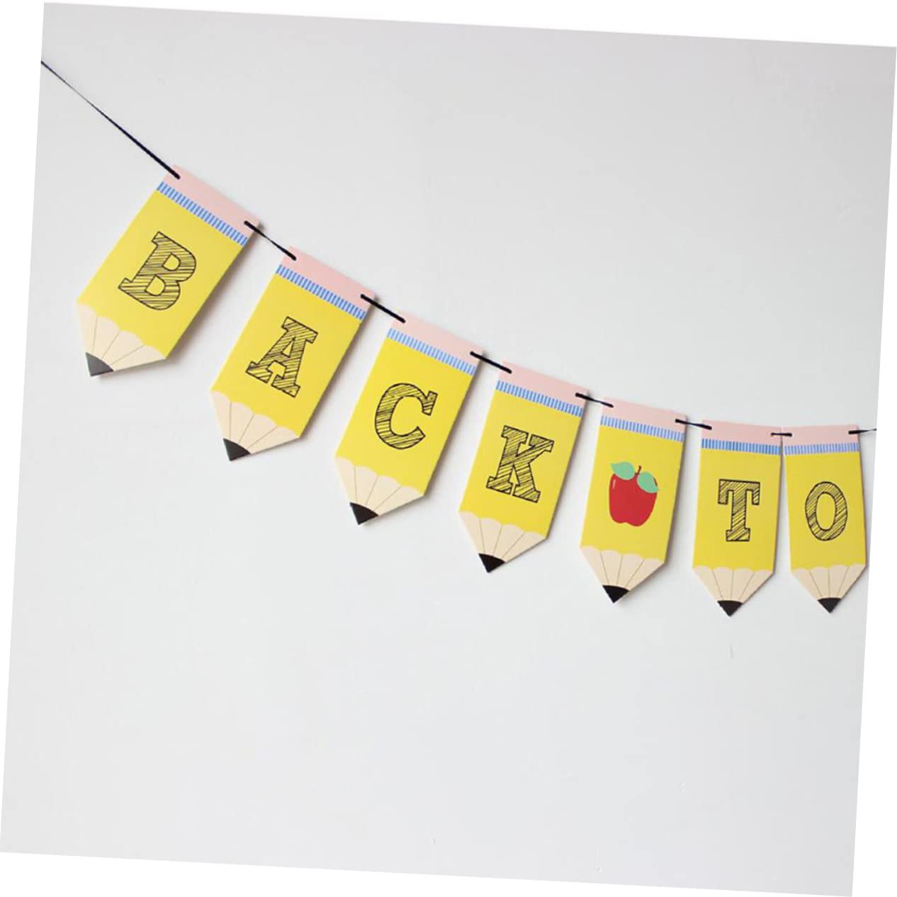 STOBAZA First Day of School Decorations - 12 Pack Party Pull Flags & Banners for Back to School Season - Perfect for Classroom Decor, Welcome Back Parties & Photo Booths