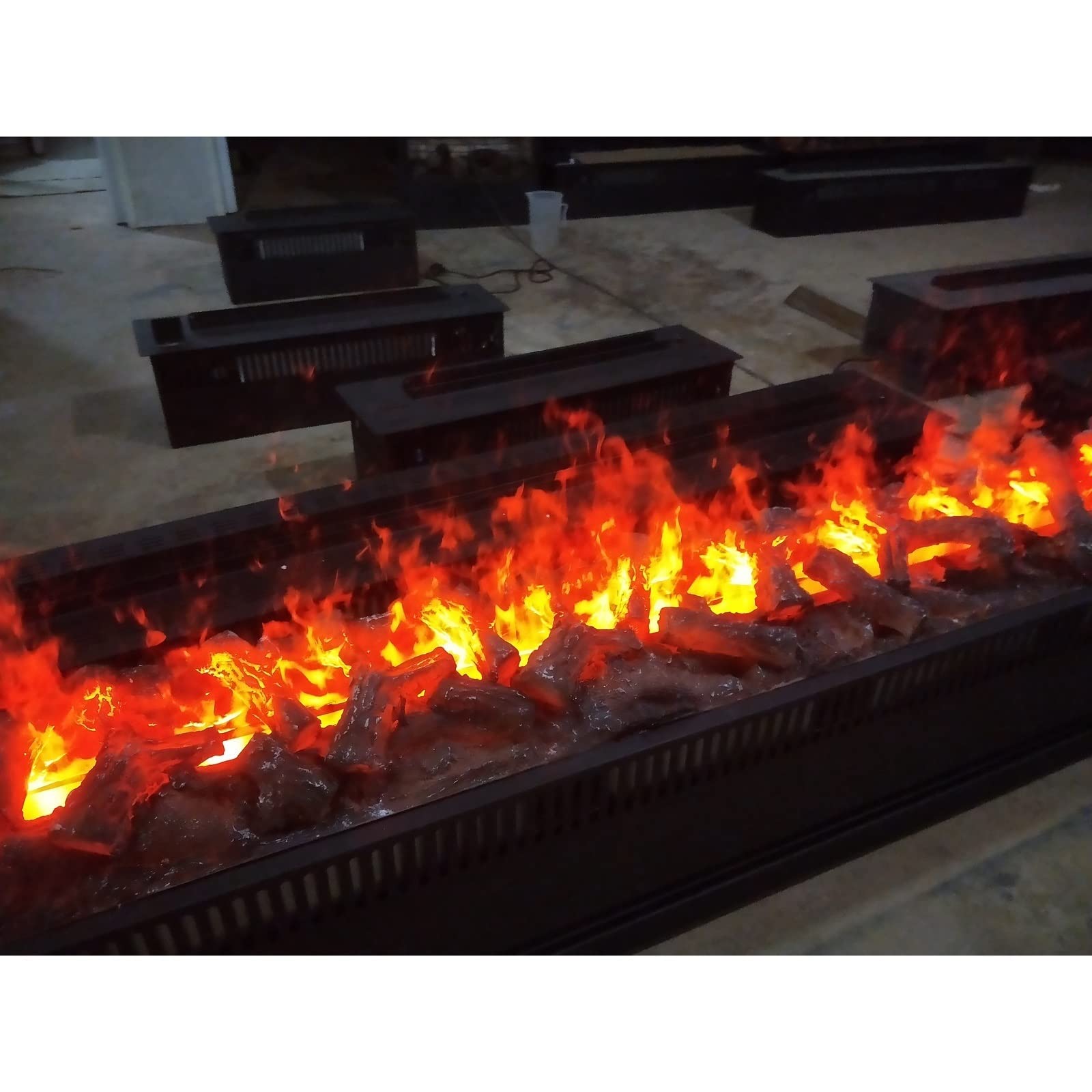 3D Water Vapor Electric Fireplace with Remote Control - 3 Color Changing Flame Effects, 180cm Black Modern Fireplace Insert - Perfect for Living Room, Bedroom & Office Heating & Ambiance