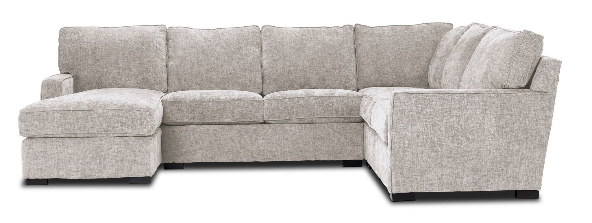 Charlotte 4-Piece Sectional Sofa with Left-Facing Chaise - Comfortable Air Fabric Living Room Furniture for Family Gatherings & Movie Nights