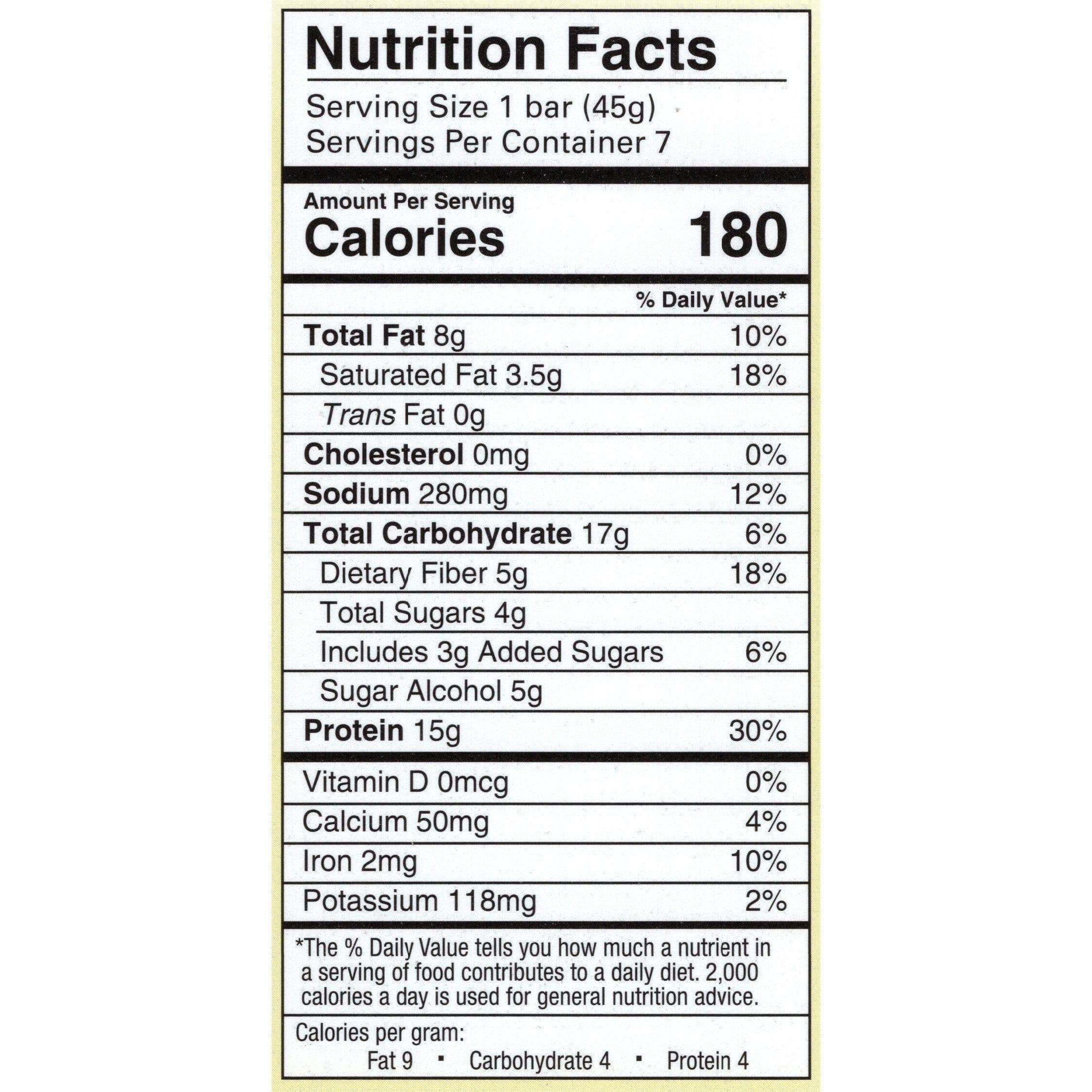 Nashua Nutrition High Protein & Fiber Peanut Butter Bars - Gluten Free Pre-Workout Snack, 7 Pack | Healthy Energy Bars for Gym, Hiking & On-the-Go Nutrition