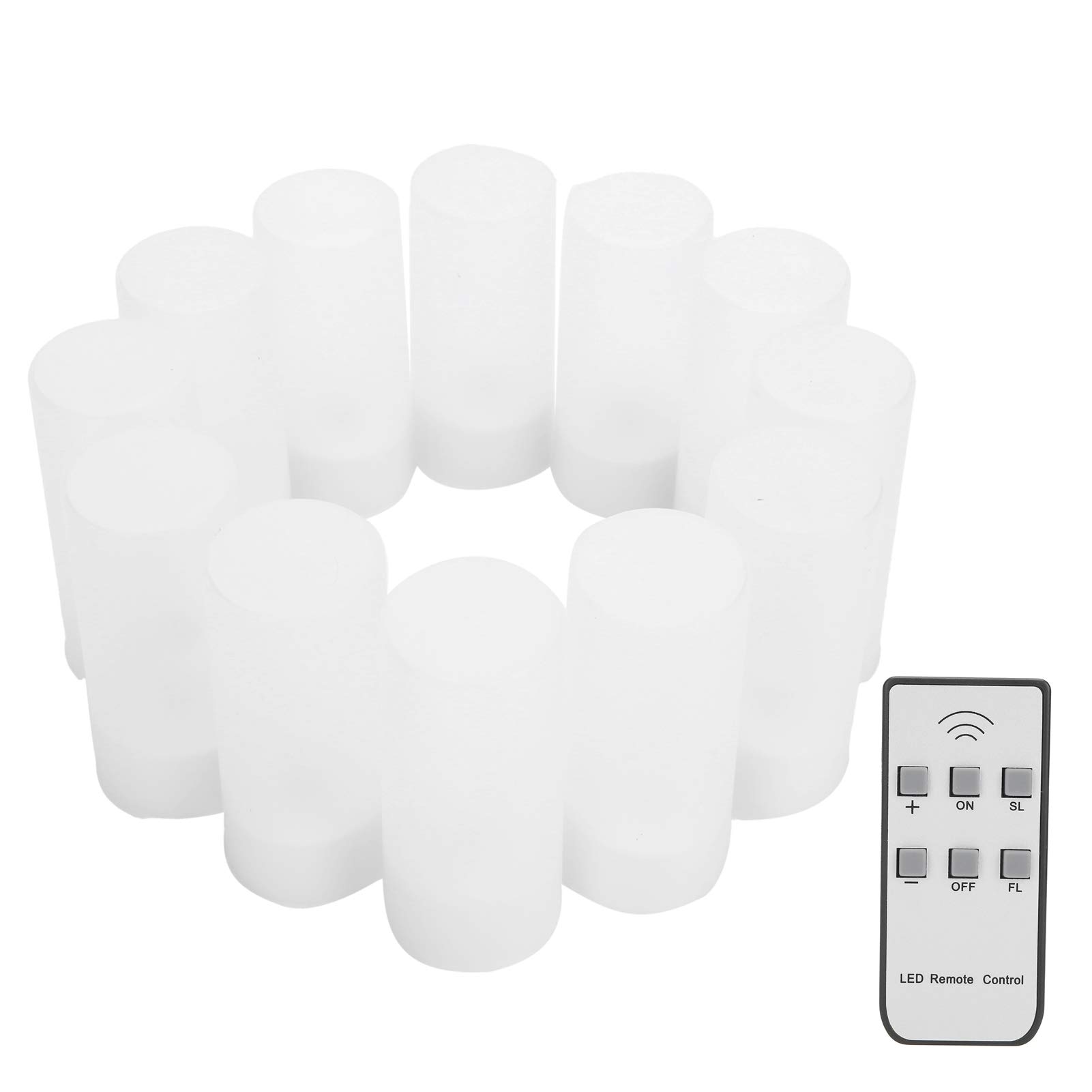 Yosoo Flameless LED Candles - Set of 24 Realistic Battery-Operated Tea Lights with Timer, Warm White Glow - Perfect for Weddings, Restaurants, Home Decor & Romantic Ambiance (100-240V)