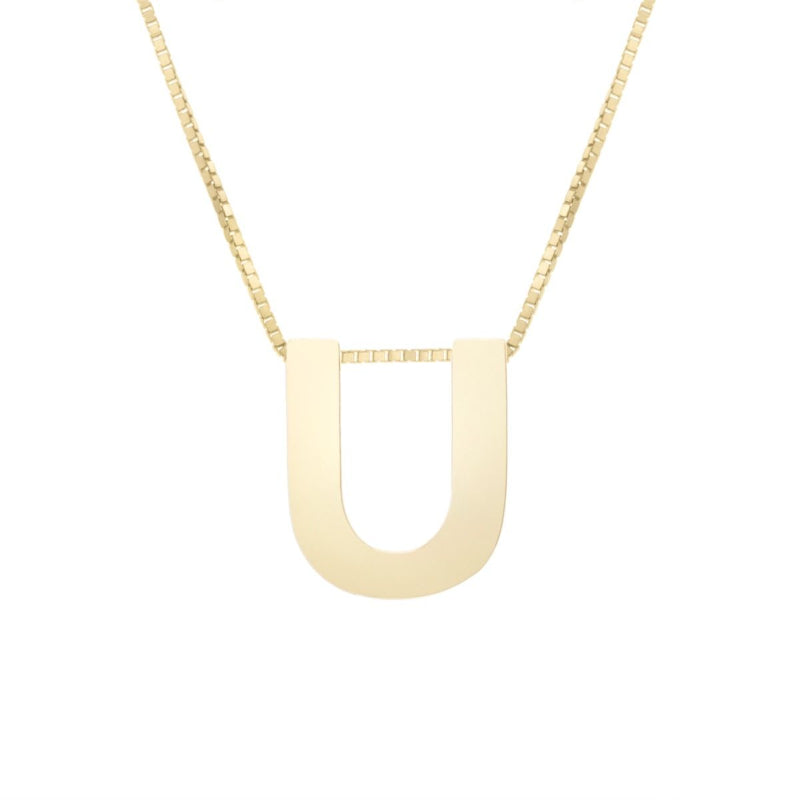 14K Gold Block Letter Initial Necklace - Personalized Monogram Pendant for Women - Perfect for Birthdays, Anniversaries & Gifts
