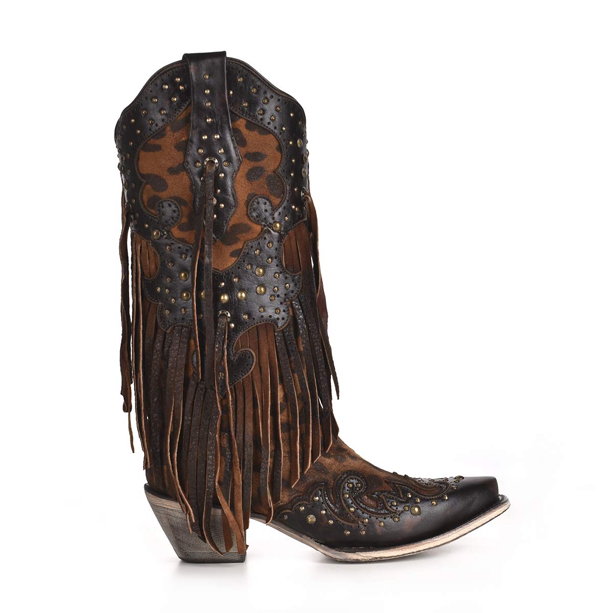 Corral Boot Company Women's Honey Goat Overlay Boots - Western Cowgirl Boots for Country Dancing, Rodeo & Casual Wear