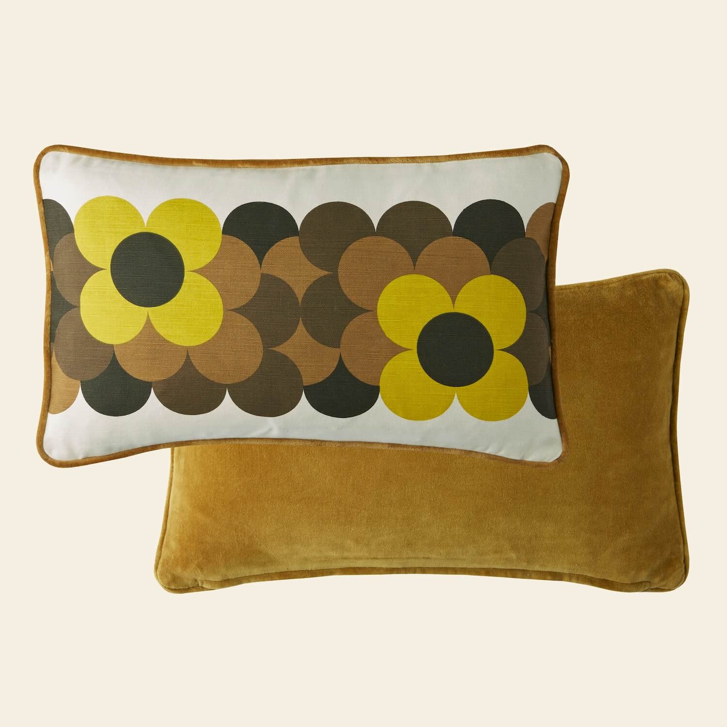 Retro Flower Stripe Throw Pillow Covers Set of 2 - Boho Chic Decorative Cushions for Sofa, Bed & Home Decor - Soft Cotton Blend Square Pillow Cases for Living Room, Bedroom & Dorm