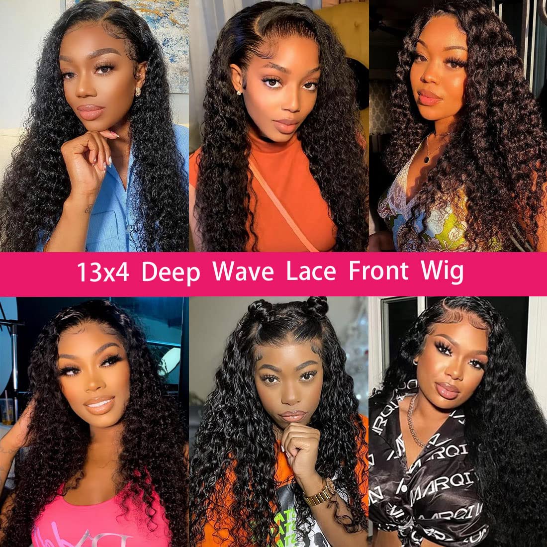 Kspwond 13x4 HD Transparent Lace Front Wig - Brazilian Deep Curly Human Hair for Black Women | Pre-Plucked Hairline, 180% Density, 20 Inch Natural Color | Perfect for Daily Wear, Parties & Special Occasions