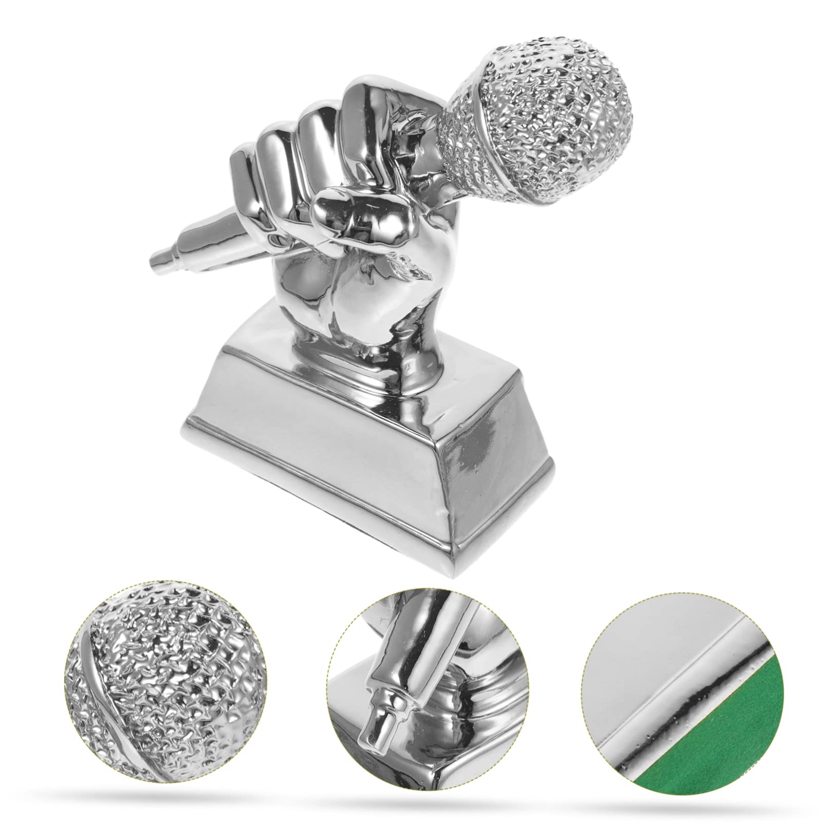 4 Pack Mini Microphone Trophy Awards for Music Competition Students - Handcrafted Bedroom Decor, Home Decoration, Kids Room Accessories - Perfect for Musical Contests, School Events & Gift Giving