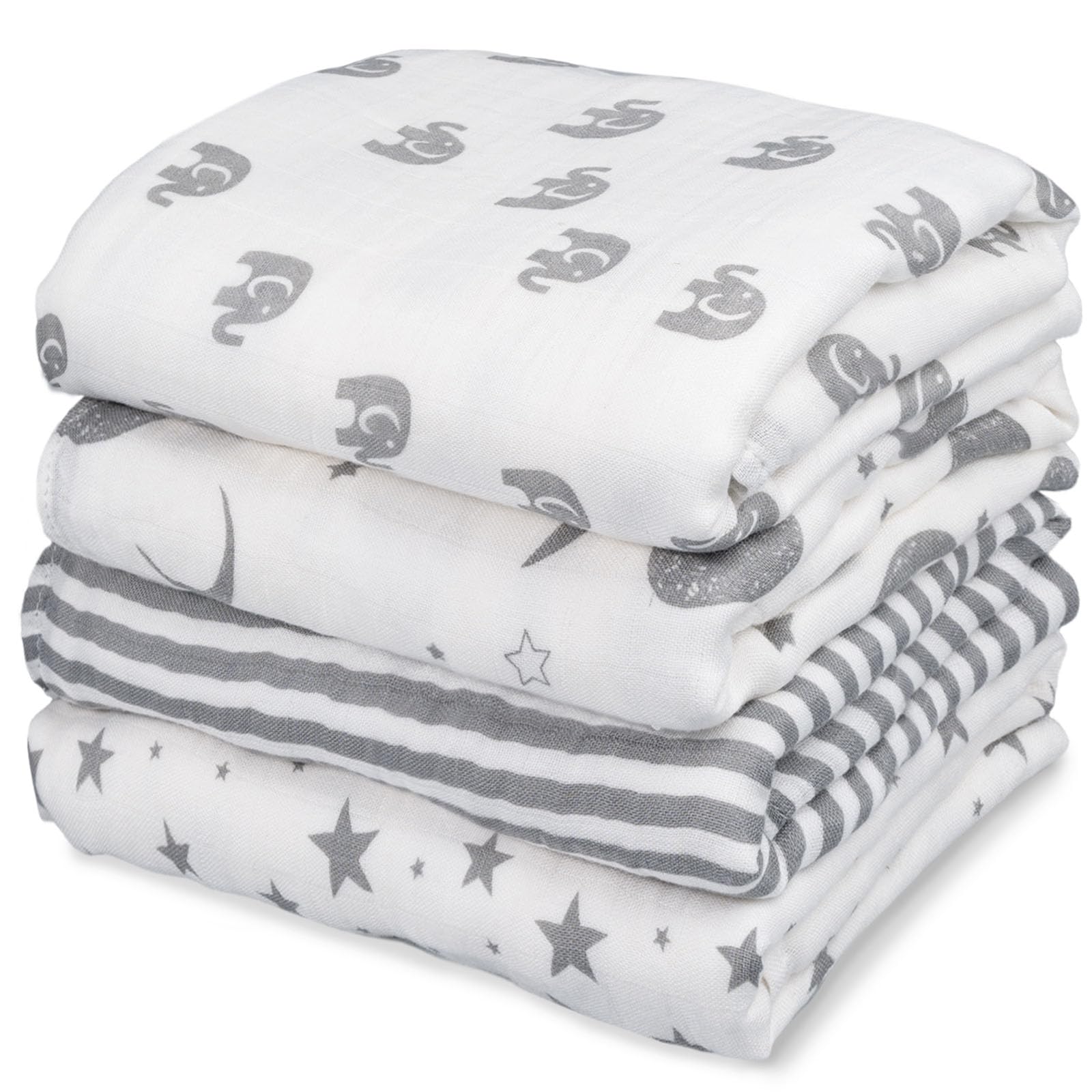 GLLQUEN 4-Pack Muslin Swaddle Blankets for Babies - 35