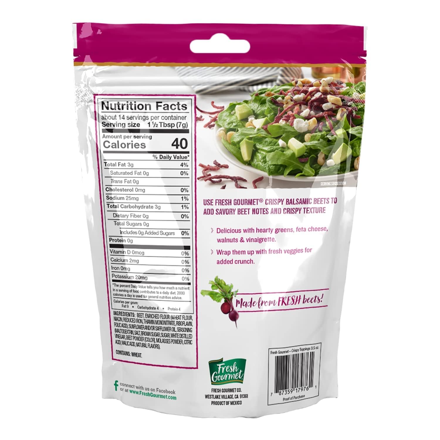 Fresh Gourmet Crispy Beets with Balsamic & Crispy Onions with Garlic Pepper - Healthy Snack Bundle for Salads, Soups & Charcuterie Boards