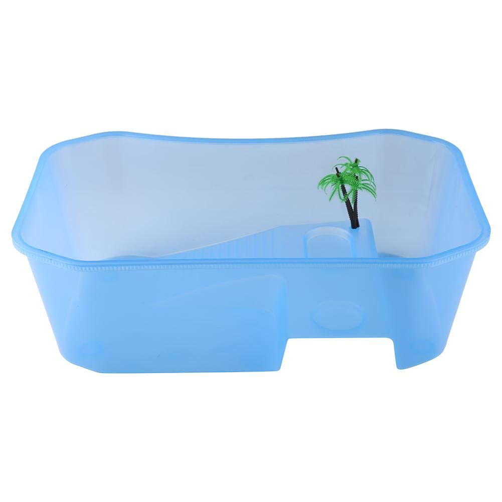 DIYdeg Clear Portable Aquarium Tank with Basking Platform - Ideal for Turtles, Fish, and Reptiles at Home or Office | Perfect for Desktop Decor & Pet Habitat
