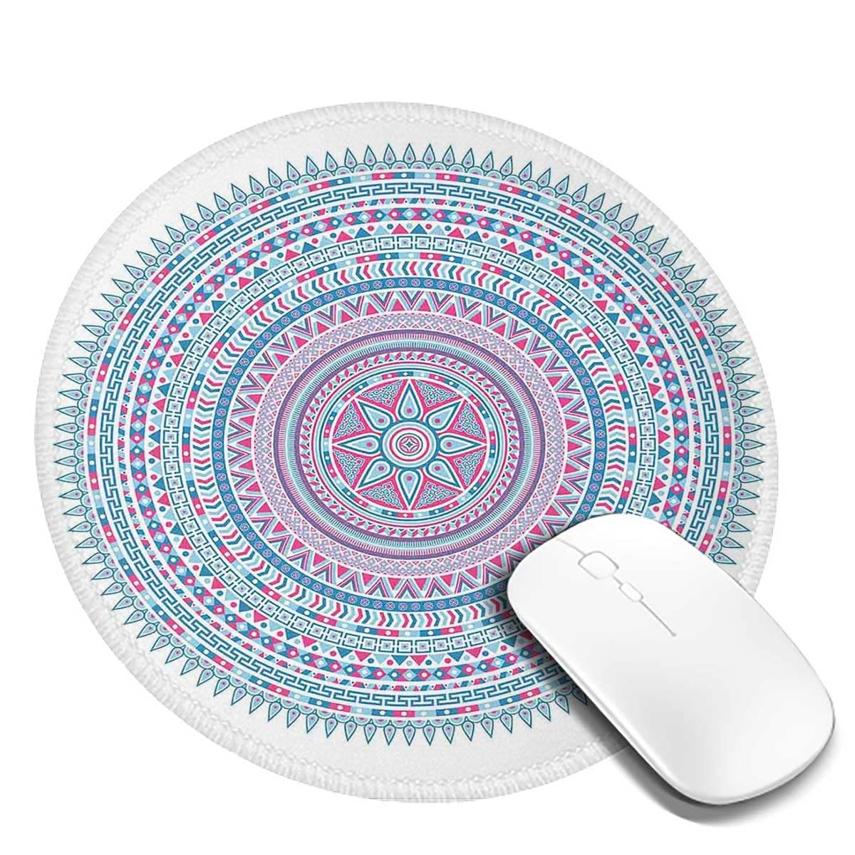 **Non-Slip Round Gaming Mouse Pad Set (2PCS) - Vintage Pastel Colored, 7.9x7.9x0.12 Inches - Perfect for PC, Laptop, Office & Home Use**    *(Ideal for Gaming, Work, or Study - Soft & Durable Surface with Rubber Base for Stability)*