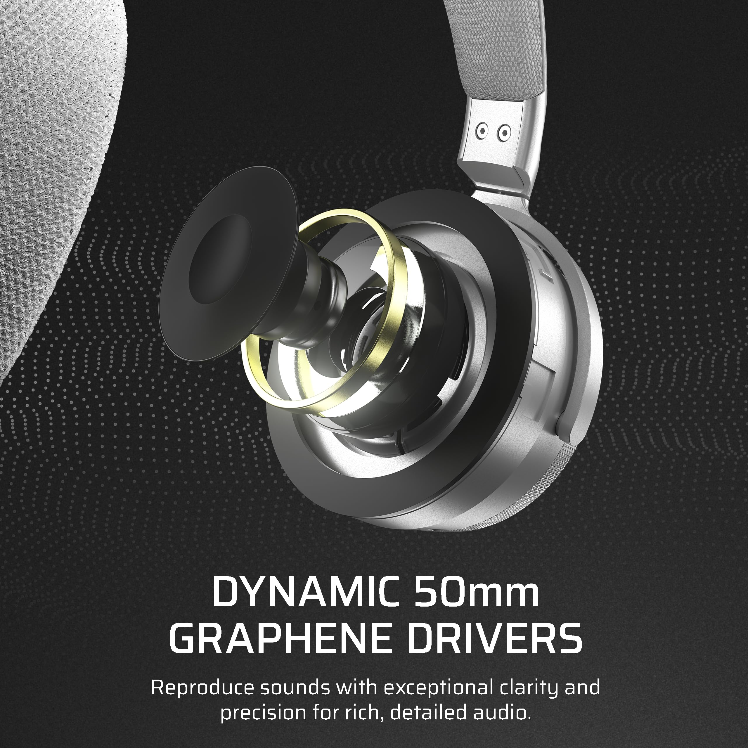 Corsair Virtuoso MAX Wireless Gaming Headset with Dolby Atmos & ANC - 50mm Graphene Drivers, 2.4GHz/Bluetooth Dual Connectivity - Compatible with PC, Mac, PS5, PS4 (Silver) - Perfect for Competitive Gaming, Streaming & Home Entertainment