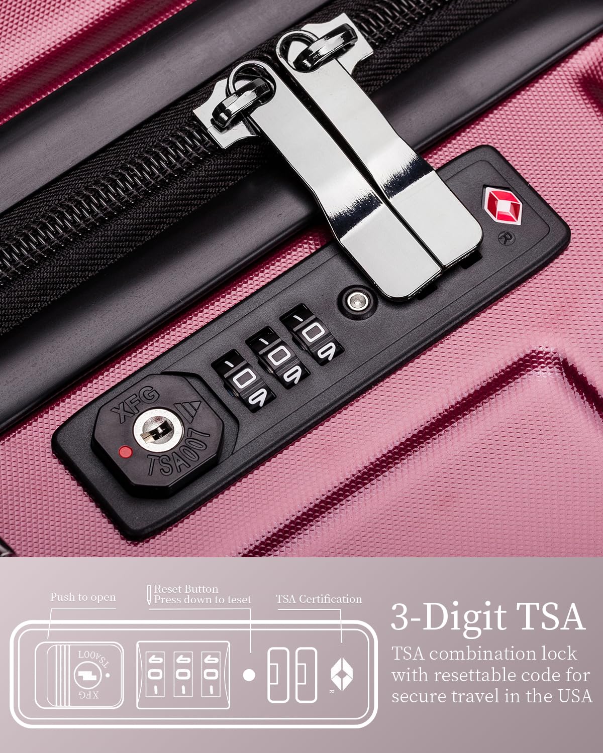 Durable Hardside Carry-On Luggage with 360° Spinner Wheels, TSA Lock & Scratch-Resistant Surface - Expandable 28