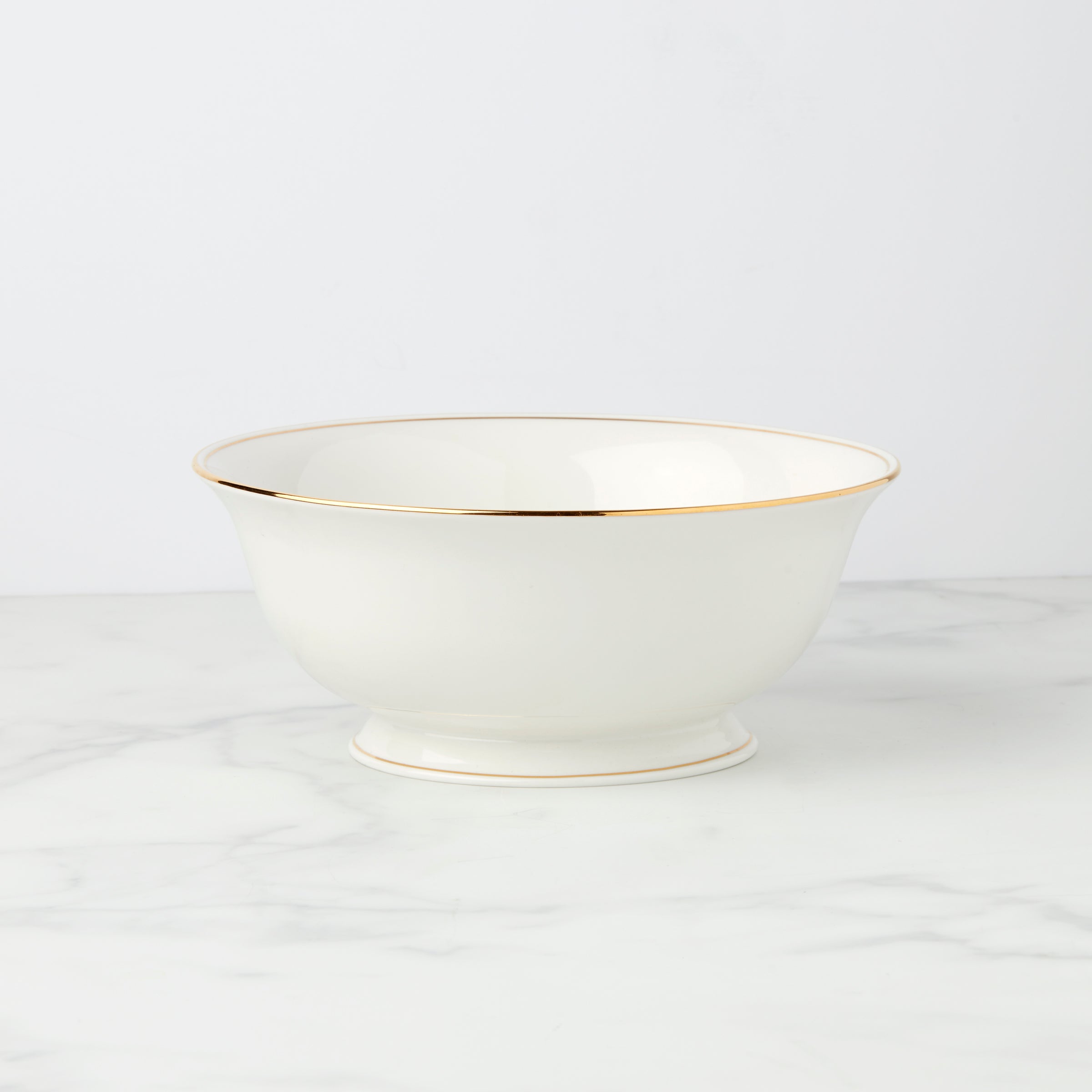 Federal Gold Large Serving Bowl - Elegant 12-Inch Ceramic Bowl for Entertaining, Dining & Special Occasions - Perfect for Salads, Pasta, Fruits & Party Dishes