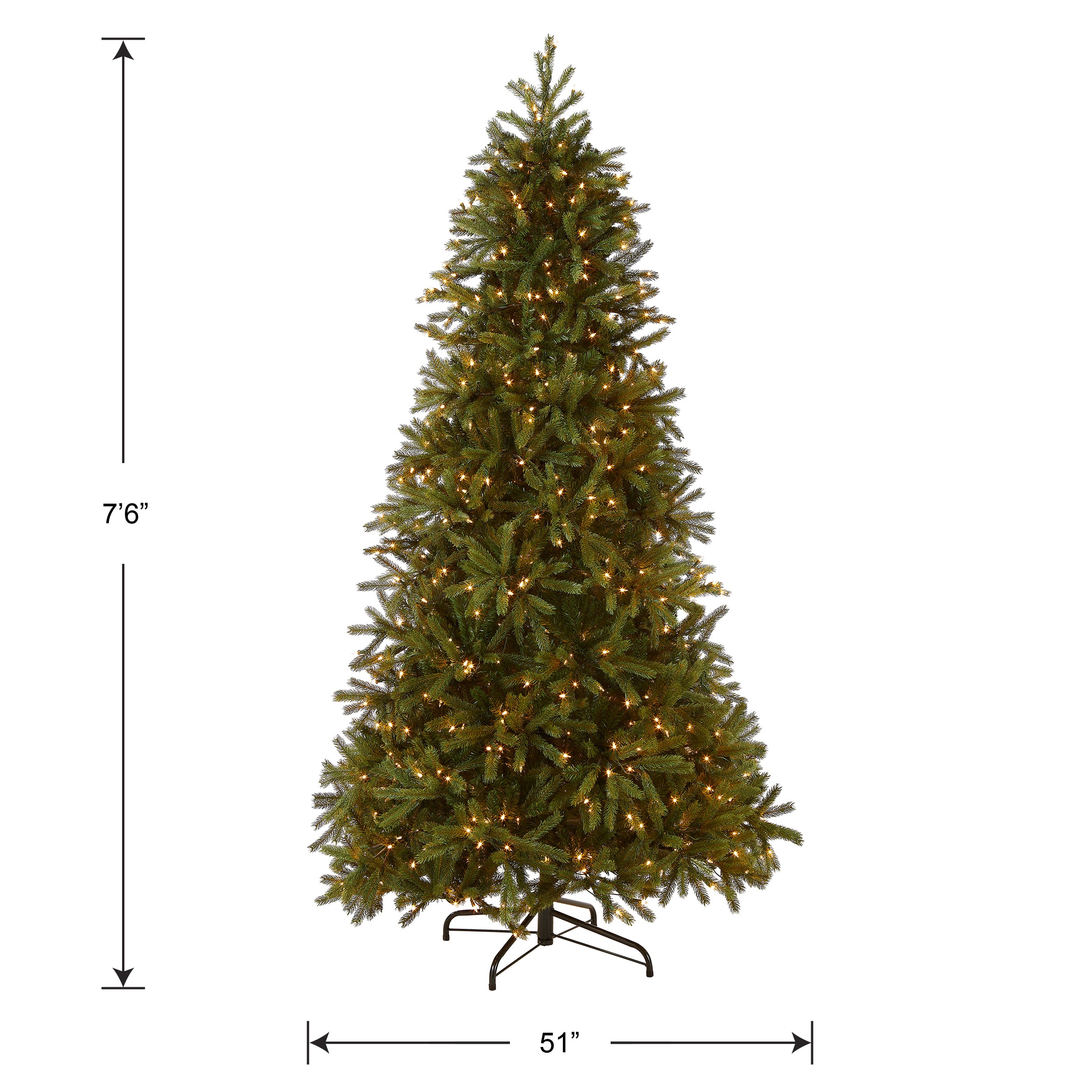 7.5 ft Pre-Lit Slim Fraser Fir Christmas Tree with Clear Lights - Perfect for Small Spaces & Holiday Decor