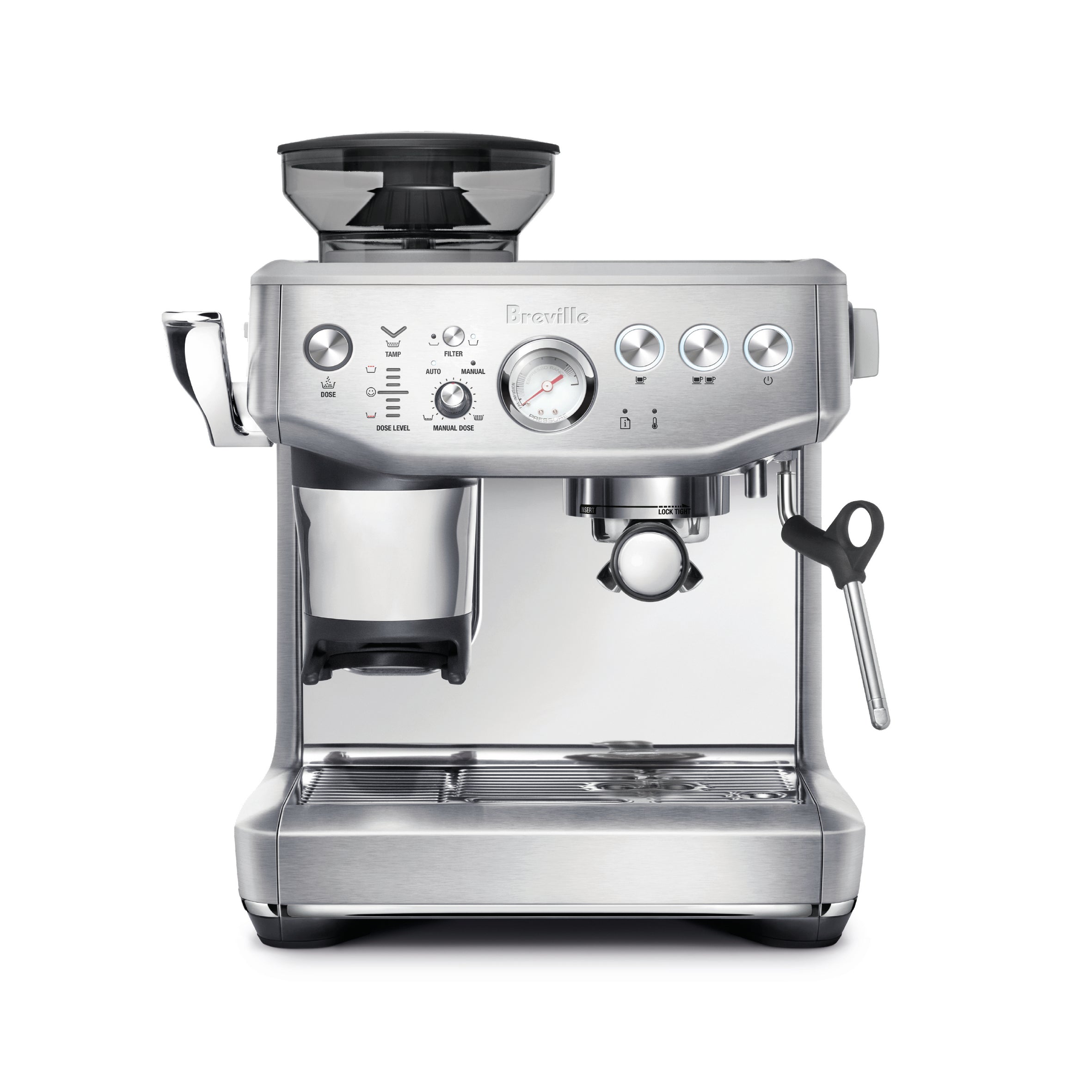 Breville Barista Express® Impress BES876BSS1BNA1 Espresso Machine with Built-in Grinder - Semi-Automatic Coffee Maker for Home Baristas, Perfect for Espresso, Latte & Cappuccino Lovers
