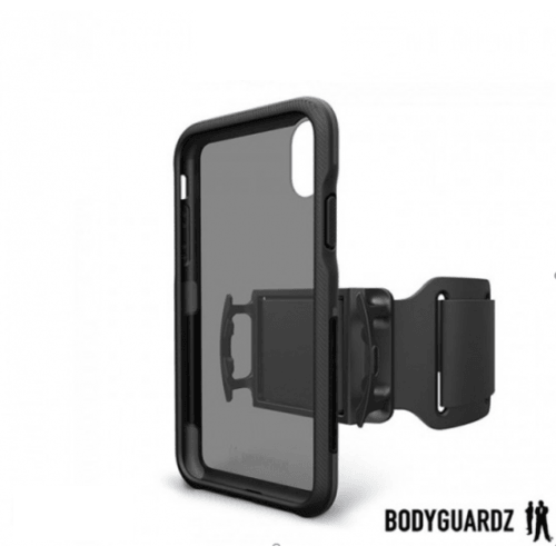 BodyGuardz TrainrPro Armband Case for iPhone XR - Secure & Sweatproof Running Phone Holder (Black/Grey) - Perfect for Gym, Jogging & Outdoor Workouts