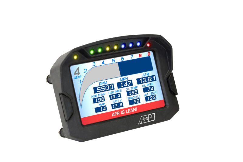 AEM CD-5 Carbon Fiber Digital Dash Display - High-Performance Racing Gauge for Cars, Motorcycles & Off-Road Vehicles - Track Speed, RPM & Engine Data