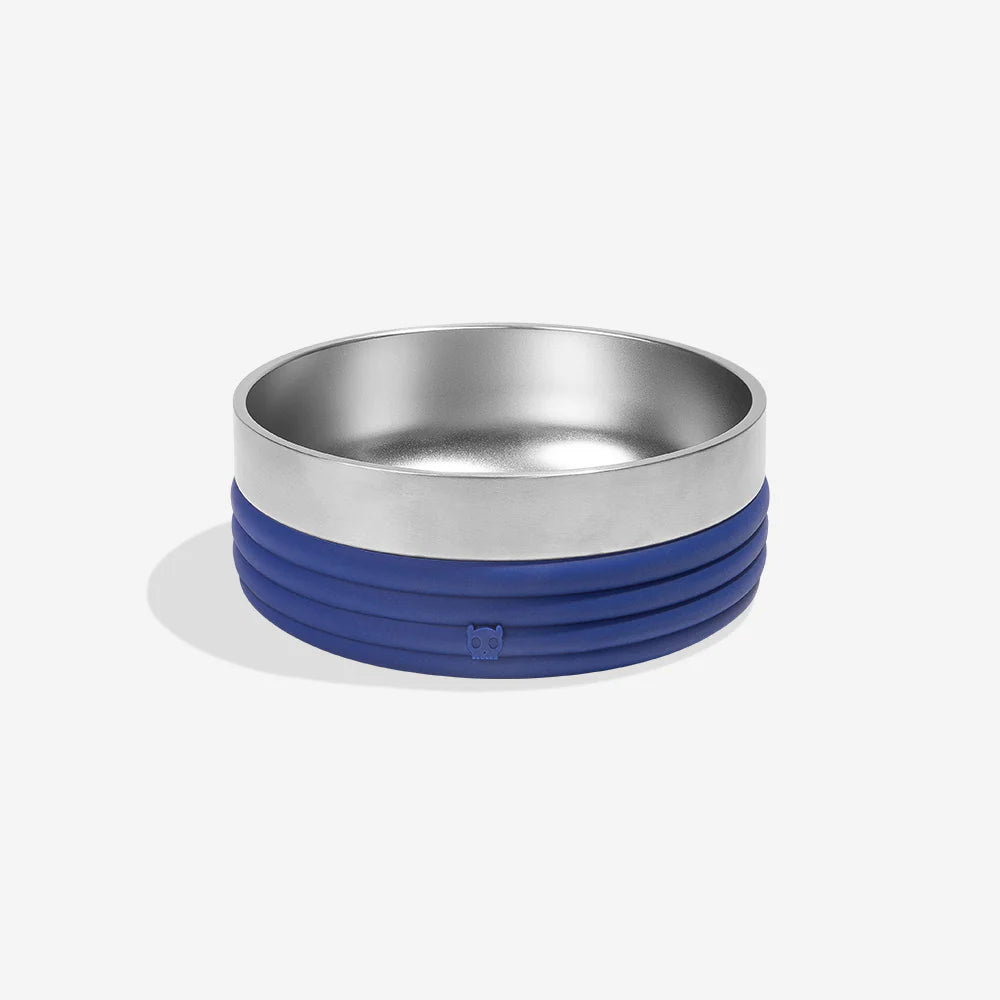 Zee.Dog Plato Tuff Bowl - 1.2L Durable Pet Food Dish with Non-Slip Base, Perfect for Dogs & Cats - Ideal for Home, Travel & Outdoor Use (Azul Rings Design)