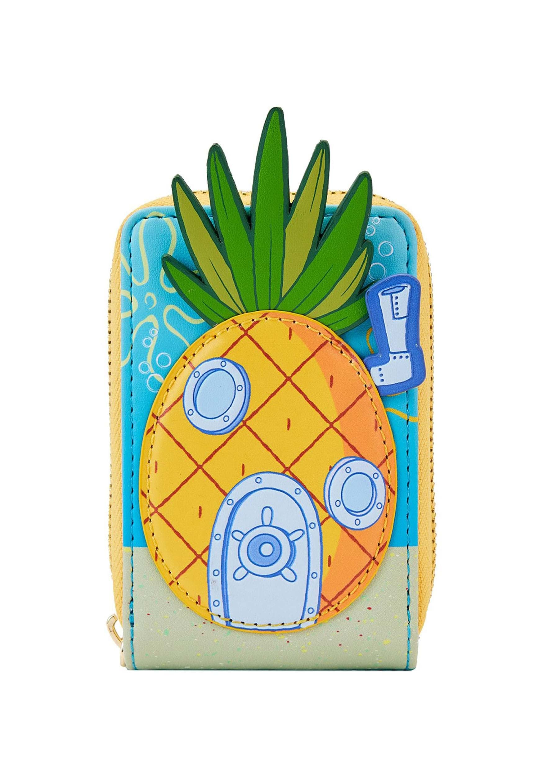 Loungefly Nickelodeon SpongeBob SquarePants Pineapple House Accordion Wallet for Women & Men - SpongeBob Collectible Zipper Wallet for Cosplay, Theme Parks & Everyday Use