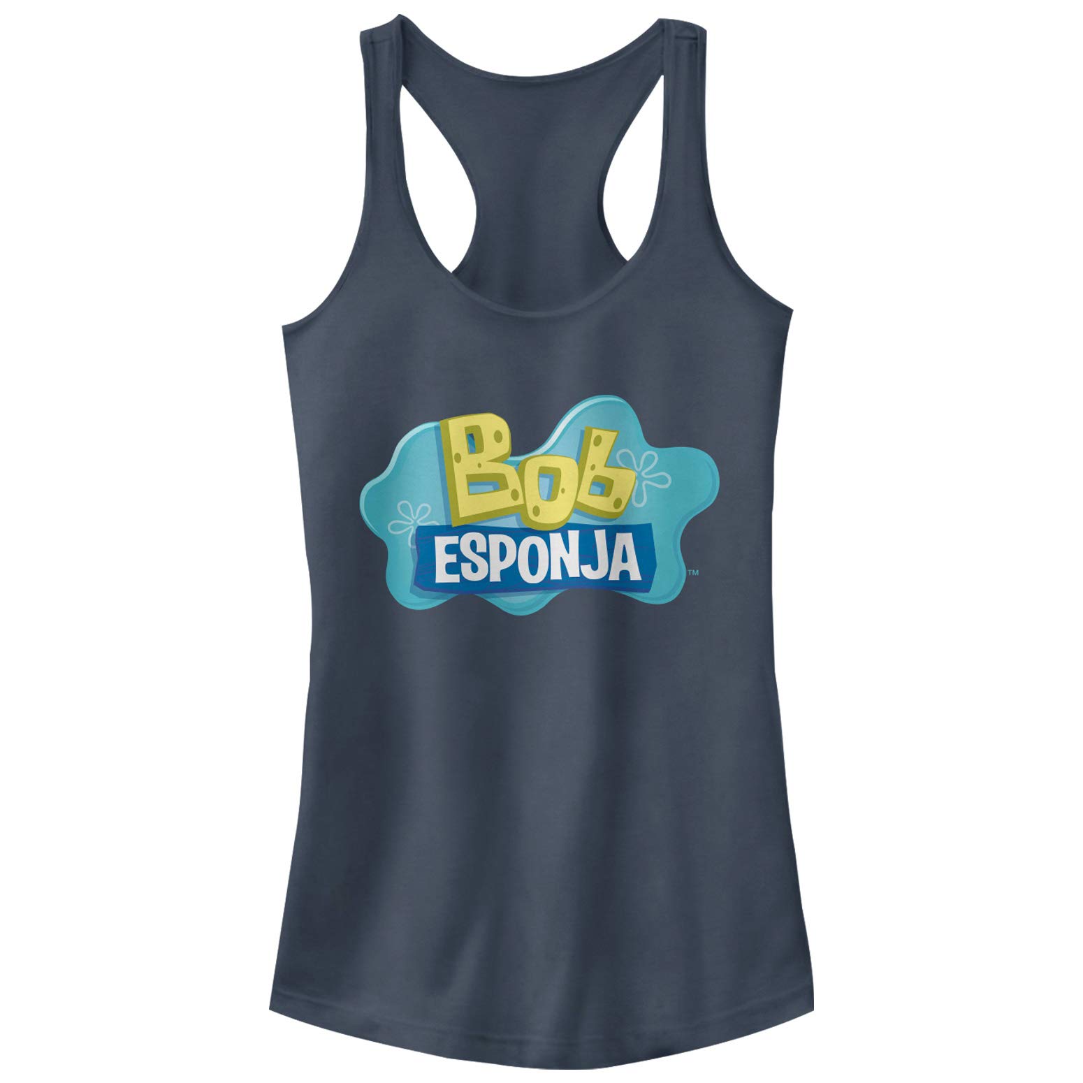 Spongebob Squarepants Spanish Logo Racerback Tank Top for Kids - Cartoon Graphic Tee - Fun Summer Outfit for Boys & Girls - Beach, Pool, and Casual Wear