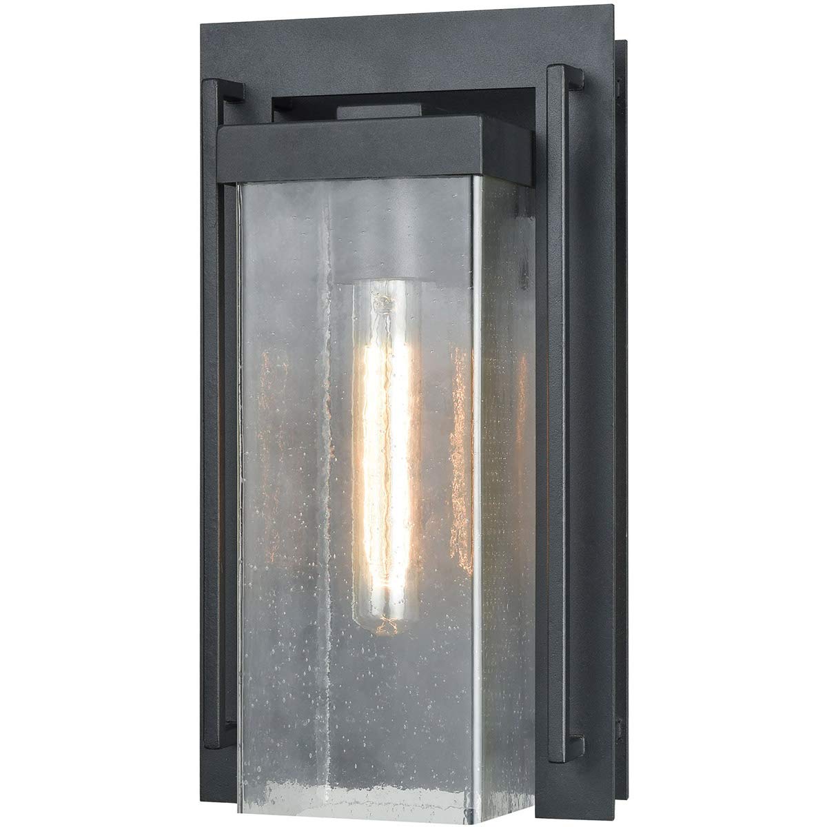 Elk Lighting 47501/1 Overton 1 Light Outdoor Wall Sconce in Matte Black - Perfect for Porch, Patio, and Garden Lighting