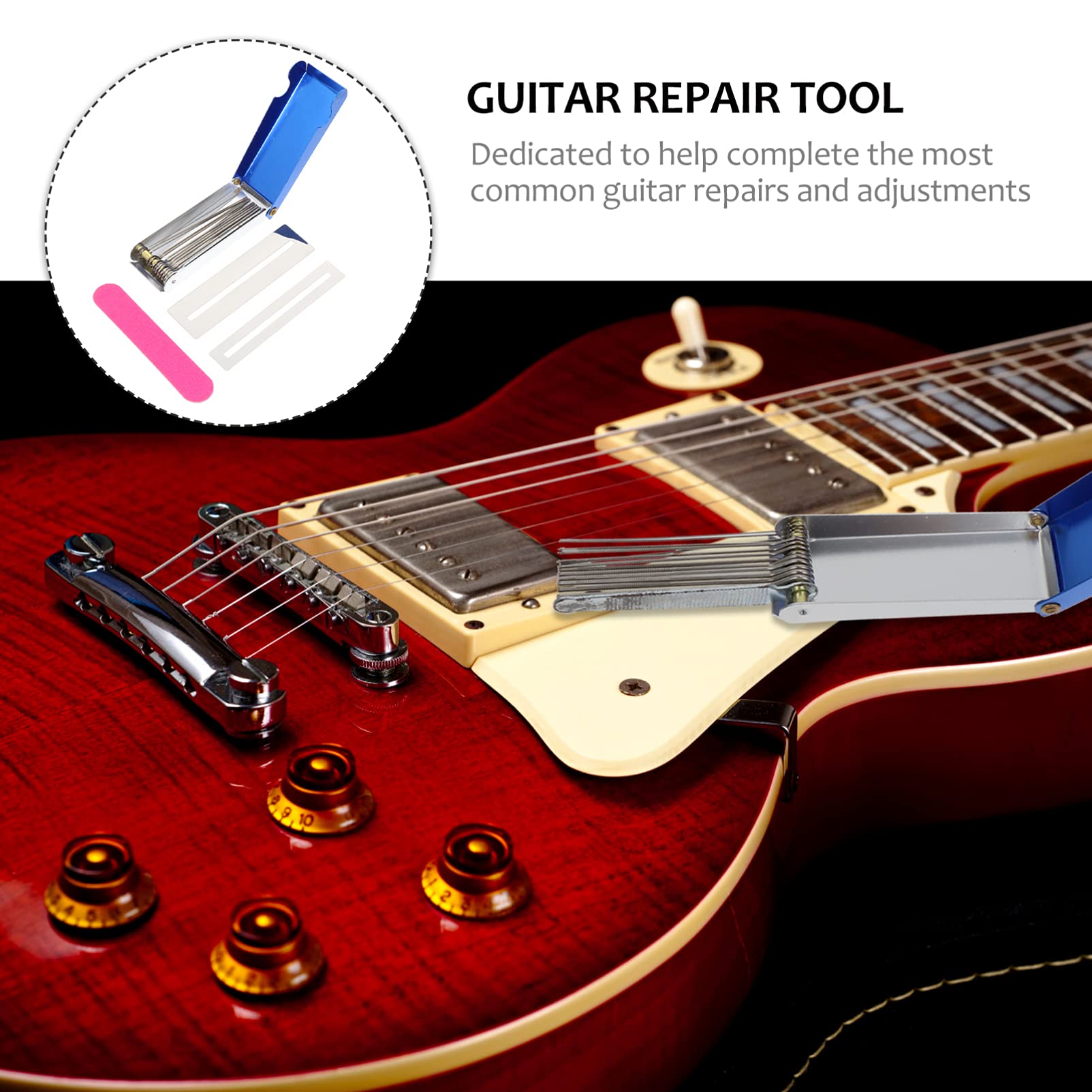 Professional Guitar Repair Tool Kit - Guitar Grinding, Filing, Polishing & Sanding Tools for Fret Maintenance & Gasket Polishing | Perfect for Guitar Setup, Repair & DIY Maintenance at Home or Studio
