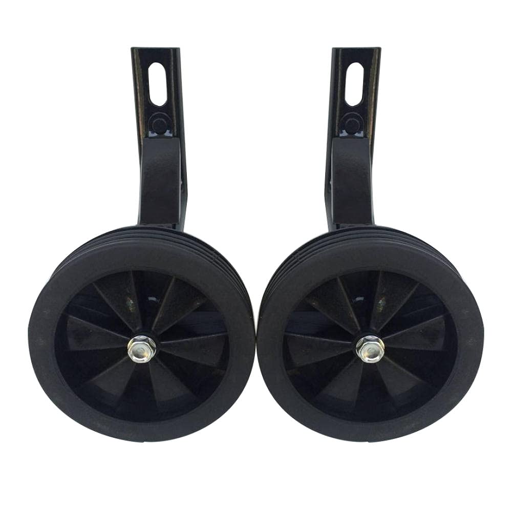 HLH Fat Wheels Training Wheels for 16 Inch Kids Bike - Sturdy Black Training Wheels for Girls & Boys with Easy Mount Kit | Perfect for Learning to Ride Bicycles Safely in Parks & Neighborhoods