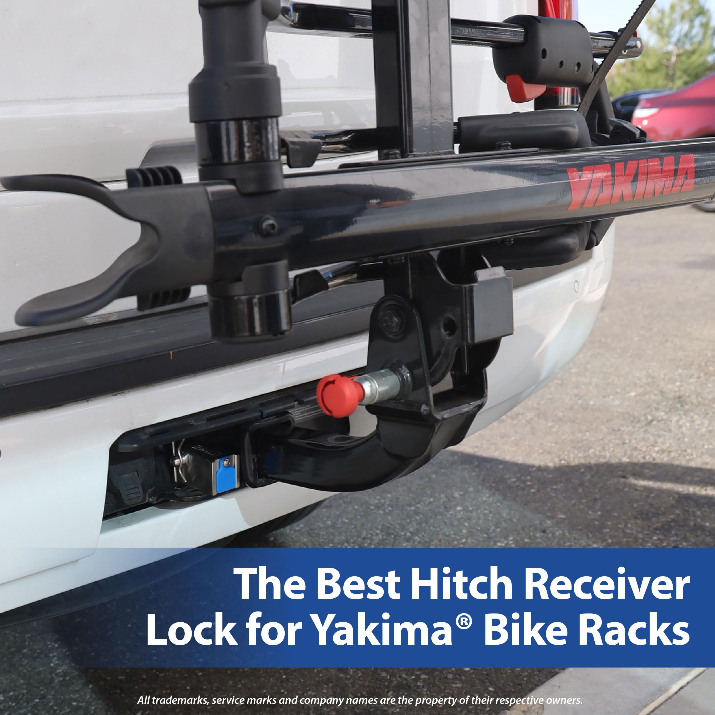 PACLOCK UCS-80A-YK-1 Trailer Hitch Lock - Heavy Duty 6-Pin Cylinder Security for Yakima Threaded Bike Racks | Blue Anodized Aluminum | 2 Keys Included | Perfect for RV, Camping & Outdoor Adventures