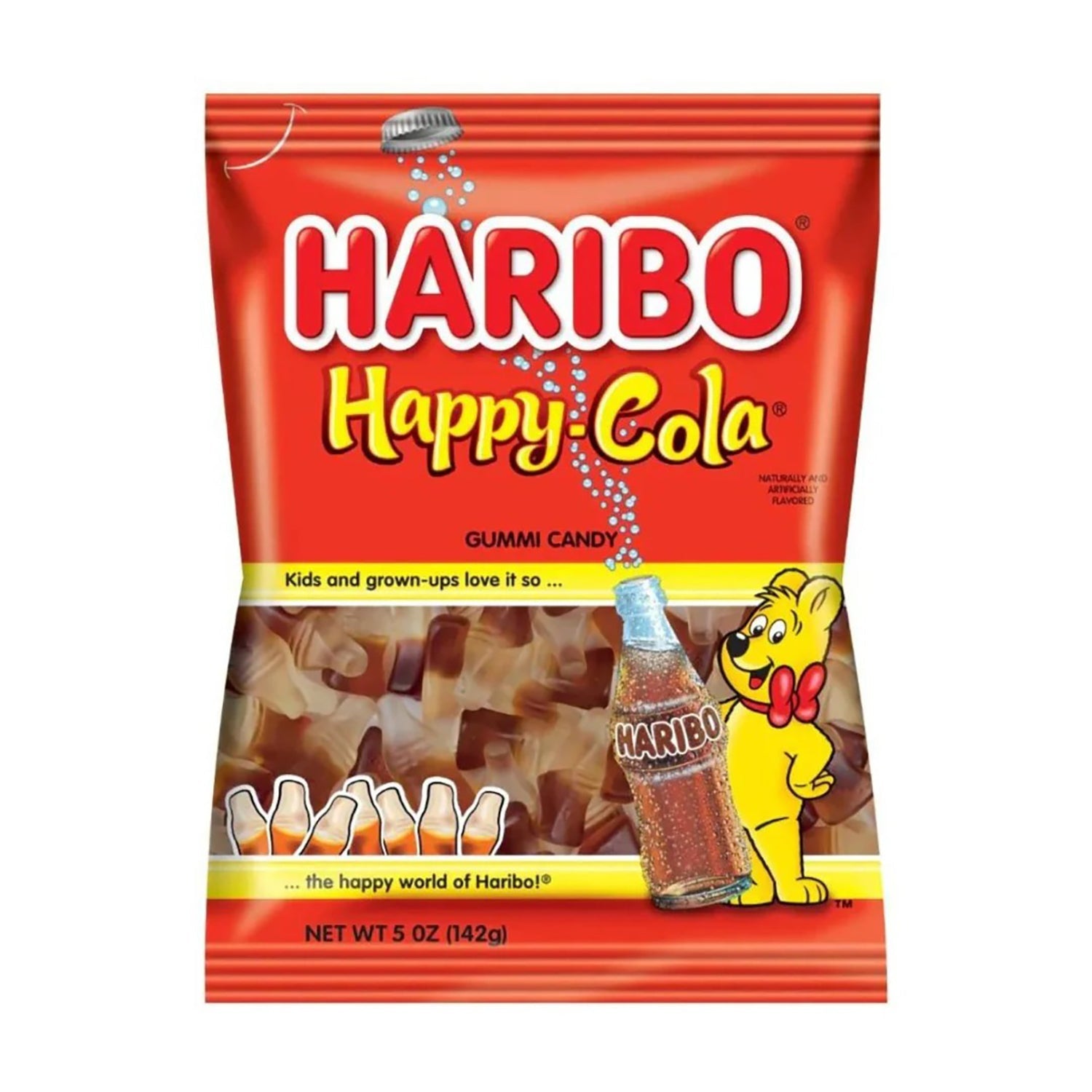 Haribo Happy Cola Gummy Candy - 5oz Bags (Pack of 12) | Bulk Gummy Bears for Parties, Snacks & Office Treats