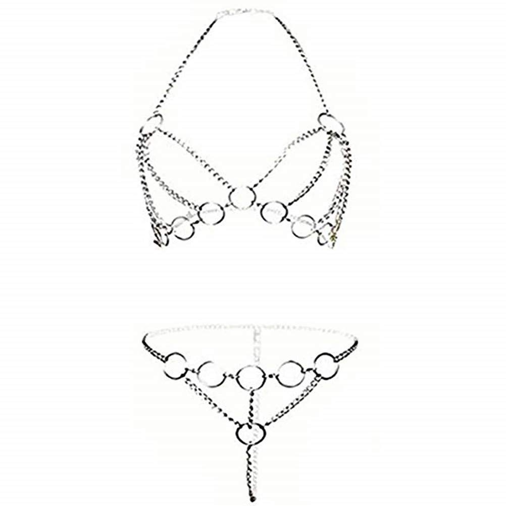 Sexy Women's Tassel Body Chain Harness - Cross Design Metal Lingerie Set for Boudoir, Bachelorette Party & Romantic Nights