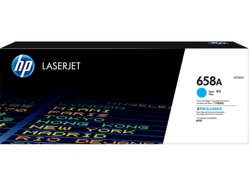 Original HP 658A Cyan Toner Cartridge for HP LaserJet M751 Printer - High Yield Replacement for Home & Office Printing