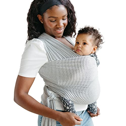 Solly Baby Wrap Carrier - Lightweight & Breathable Baby Sling for Newborns to Toddlers (0-24 Months) | Hands-Free Infant Carrier for Men & Women | Perfect for Errands, Hiking & Parenting On-The-Go - Black Pinstripe Design