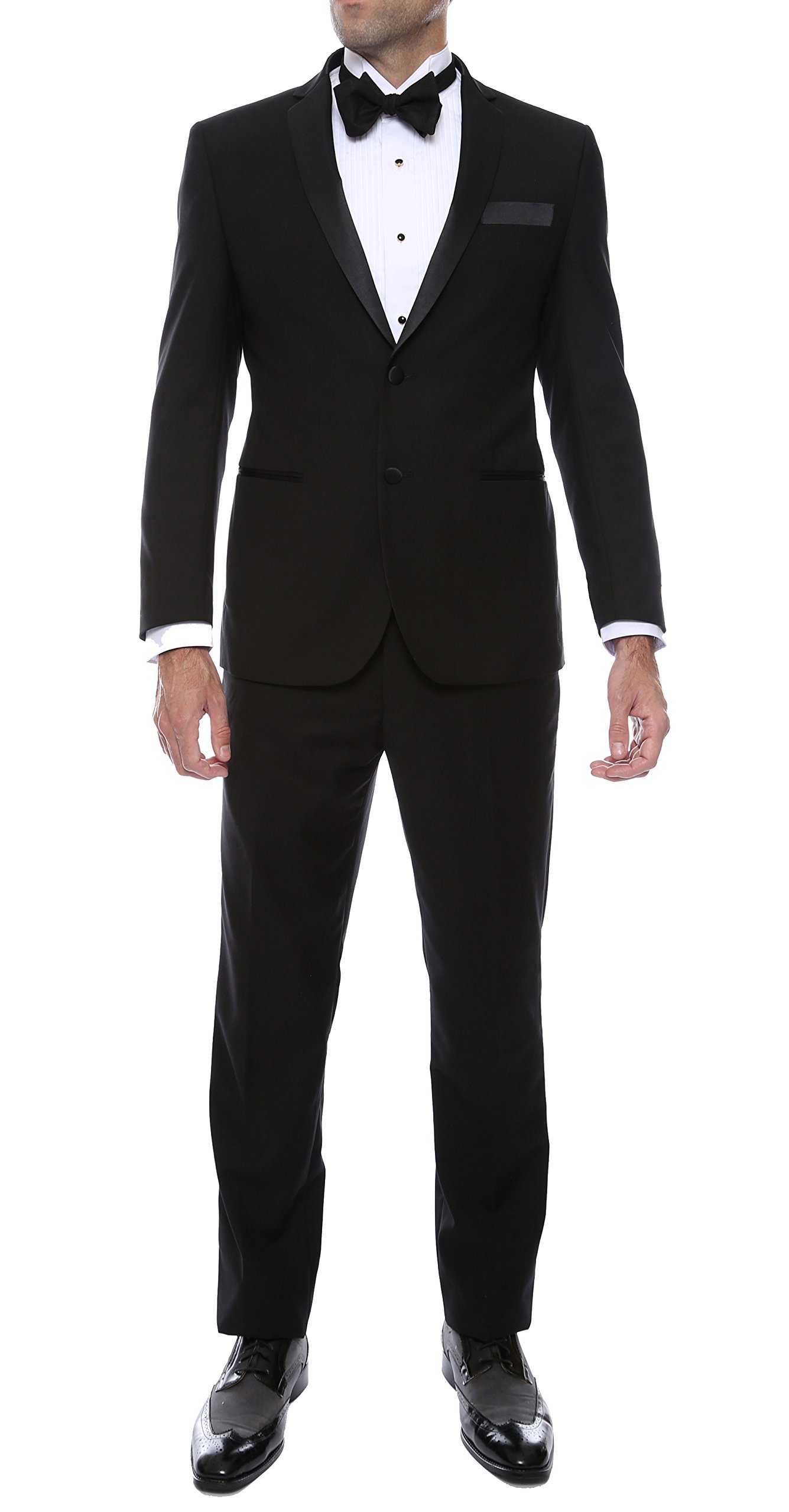 2 Piece Slim Fit Men's Suit - Solid Color Wedding & Prom Tuxedo with Notch Lapel Blazer & Pants | Formal Business Attire for Groom, Office & Special Occasions