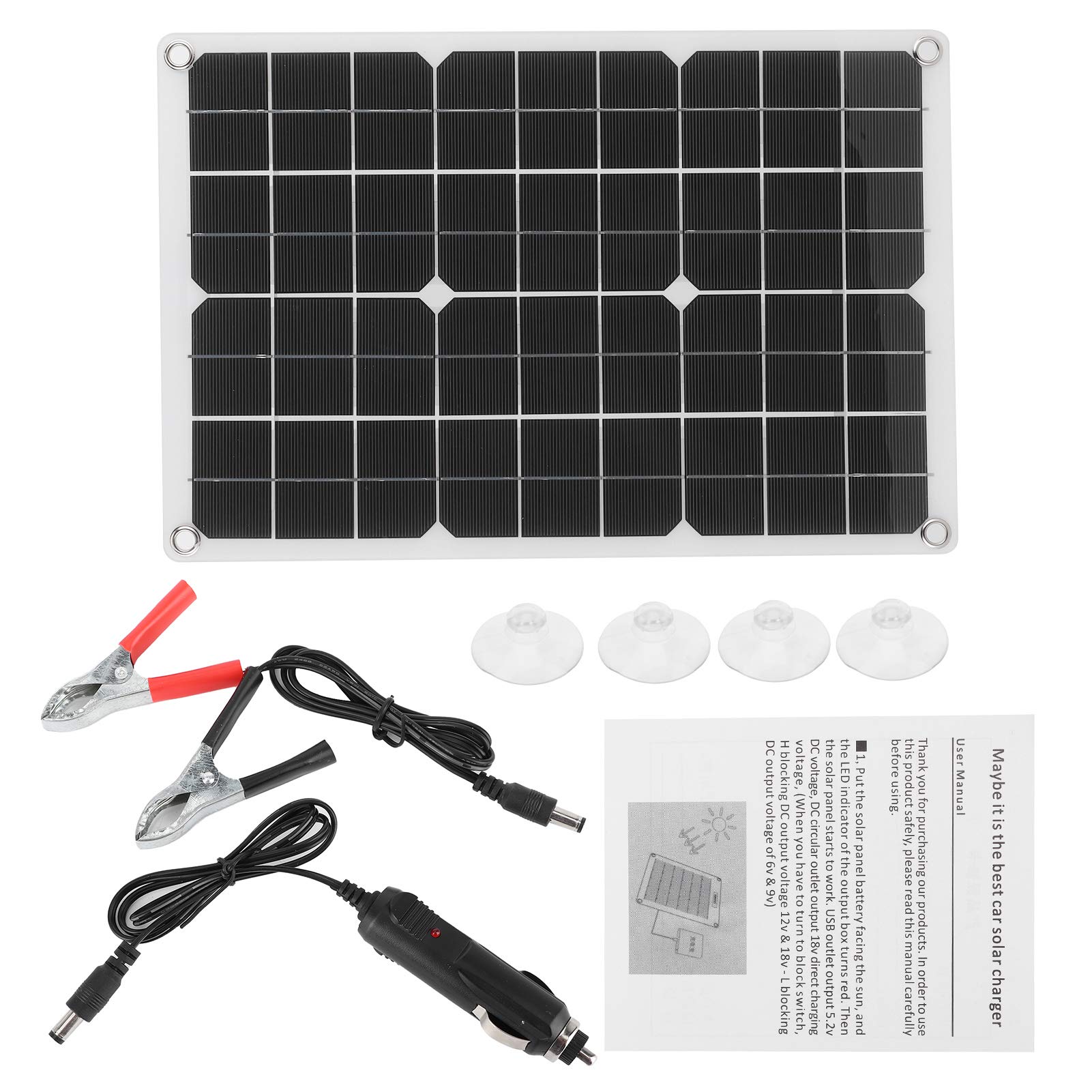 50W Monocrystalline Solar Panel for Car RV Yacht - Dual USB Charger for Outdoor Camping