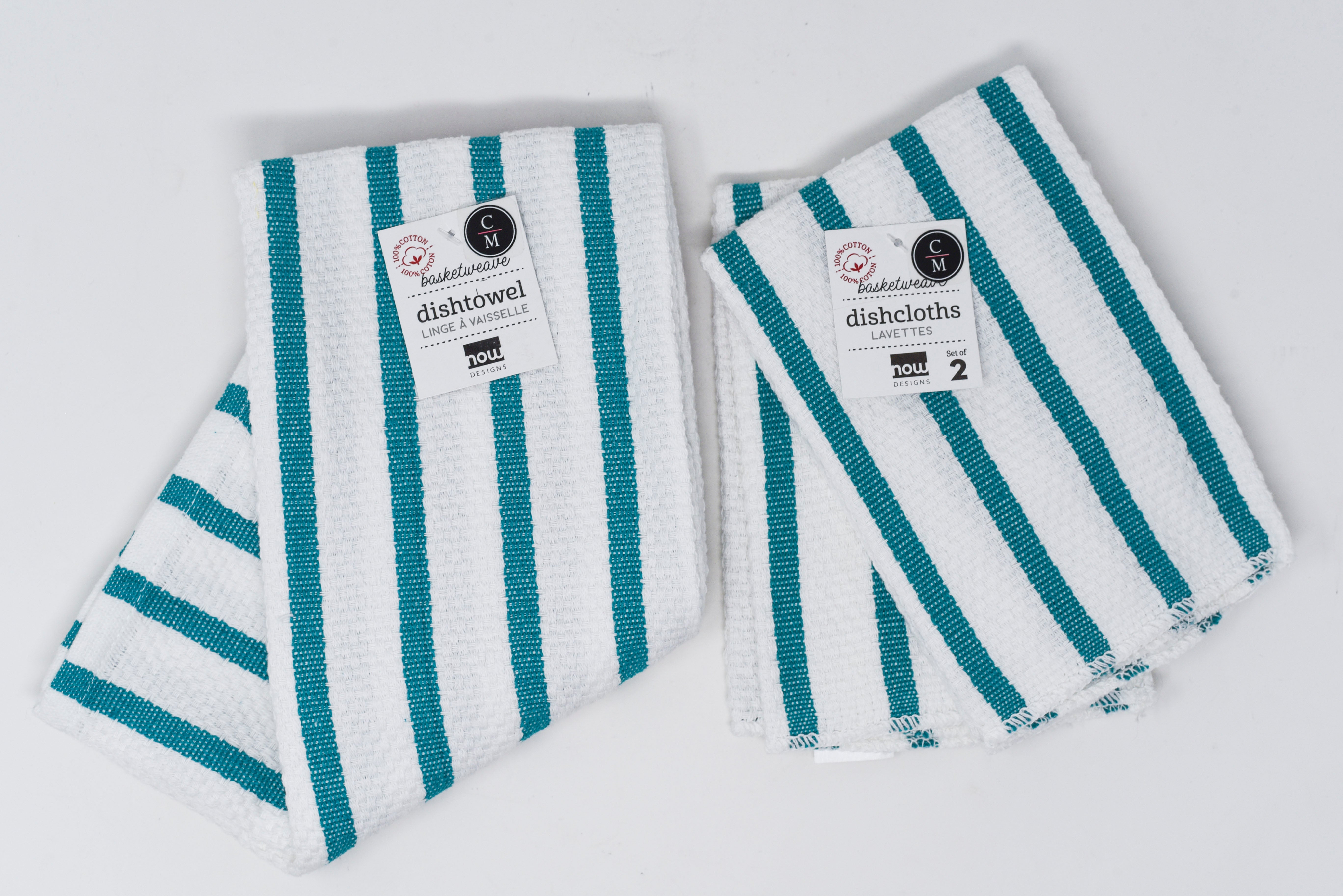 Premium Basketweave Dish Cloth Set - 100% Cotton, Absorbent & Fast-Drying Kitchen Towels for Washing Dishes, Cleaning Countertops & Hand Drying (6-Pack) - Ideal for Eco-Friendly Home, Restaurant & RV Use