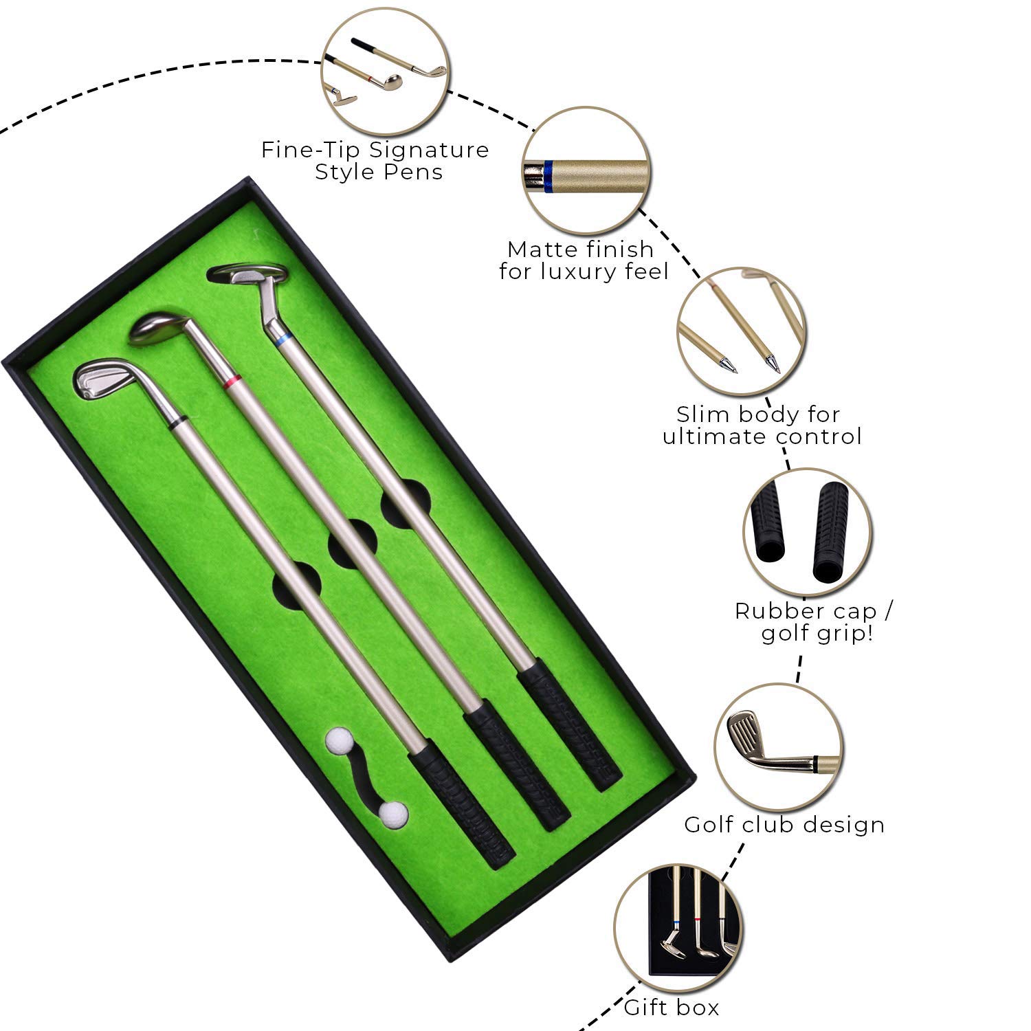 Funny Golf Pen Desktop Game - Unique Gift for Golf Lovers, Coworkers & Boss - Perfect Stocking Stuffer for Office, Home & Golf Club Entertainment