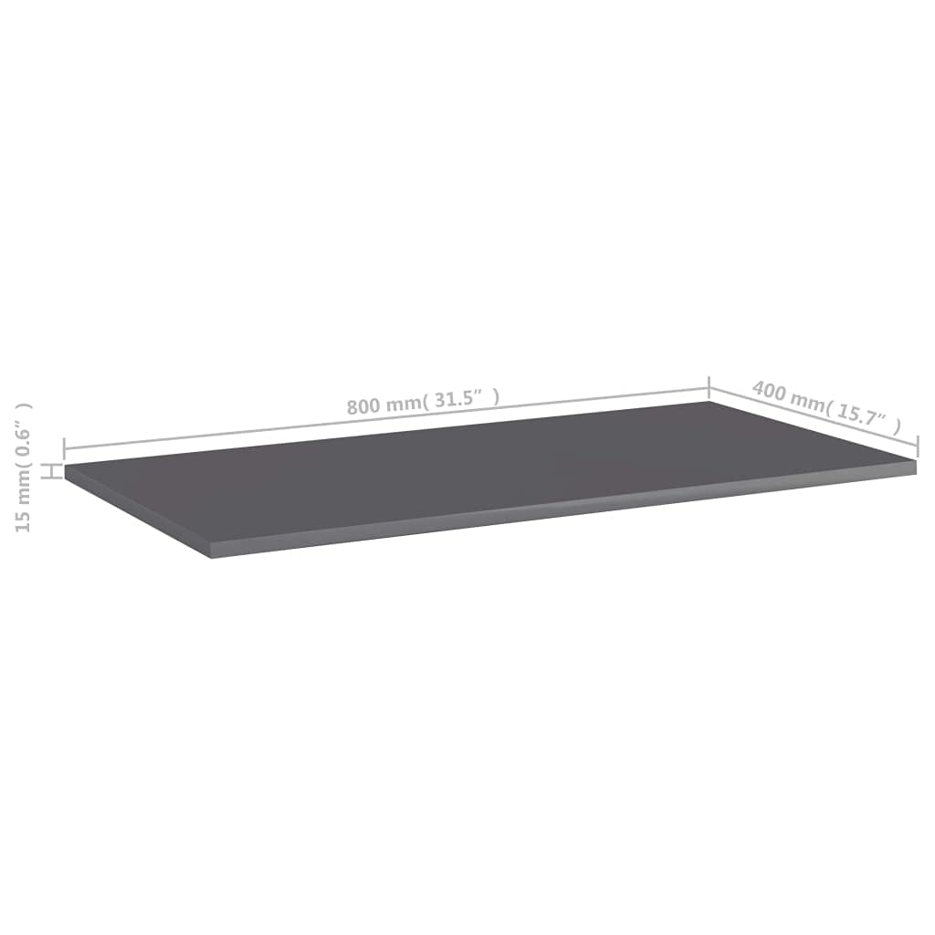 Fast Delivery Wall Mounted Floating Shelves - Set of 8 High Gloss Gray Display Ledges (31.5