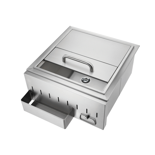 Premium Stainless Steel Built-In Insulated Ice Chest by Crown Verity - Perfect for Outdoor BBQs, Camping, and Tailgating Parties