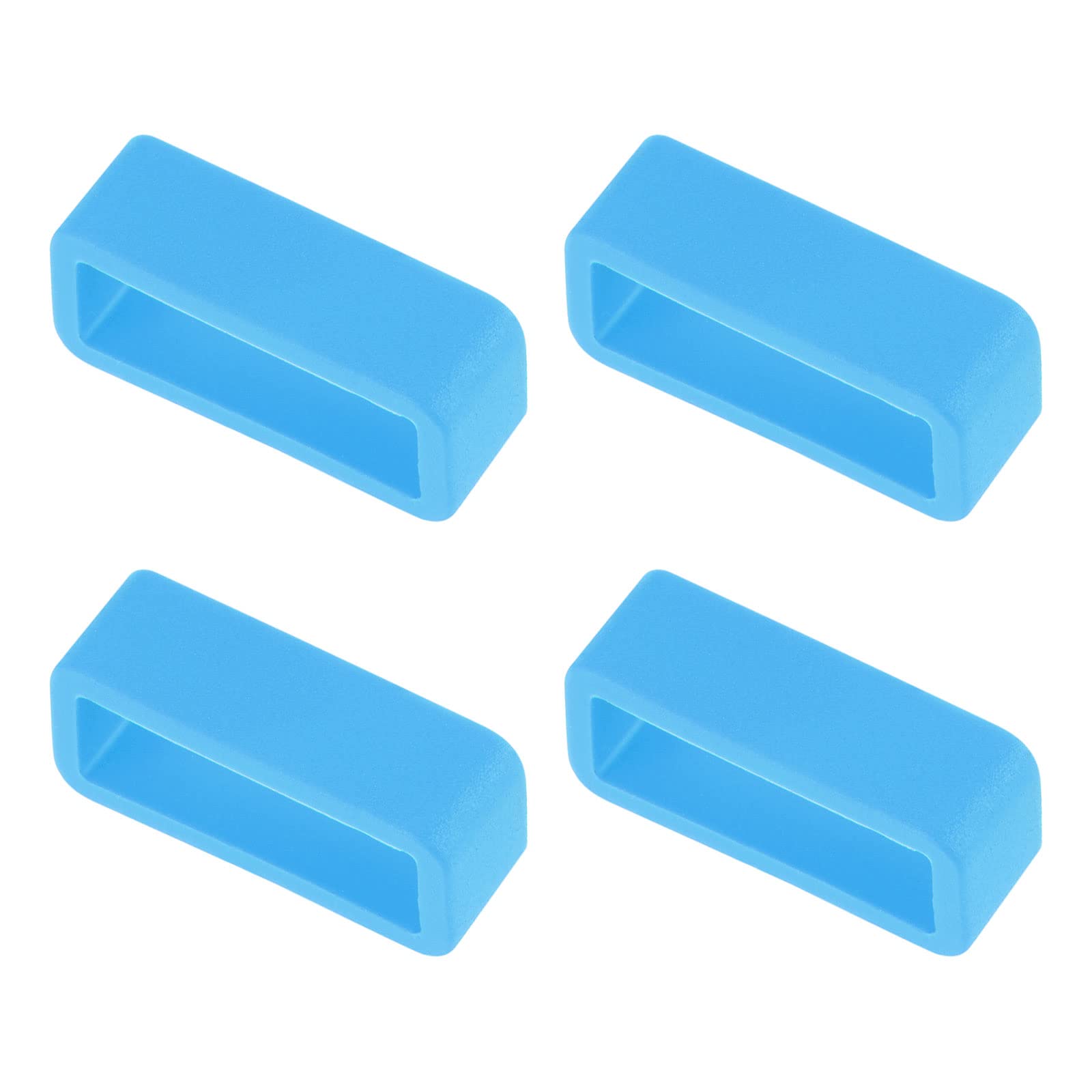 18mm Silicone Watch Band Holder - Light Blue (4 Pcs) for Secure Fit & Comfort