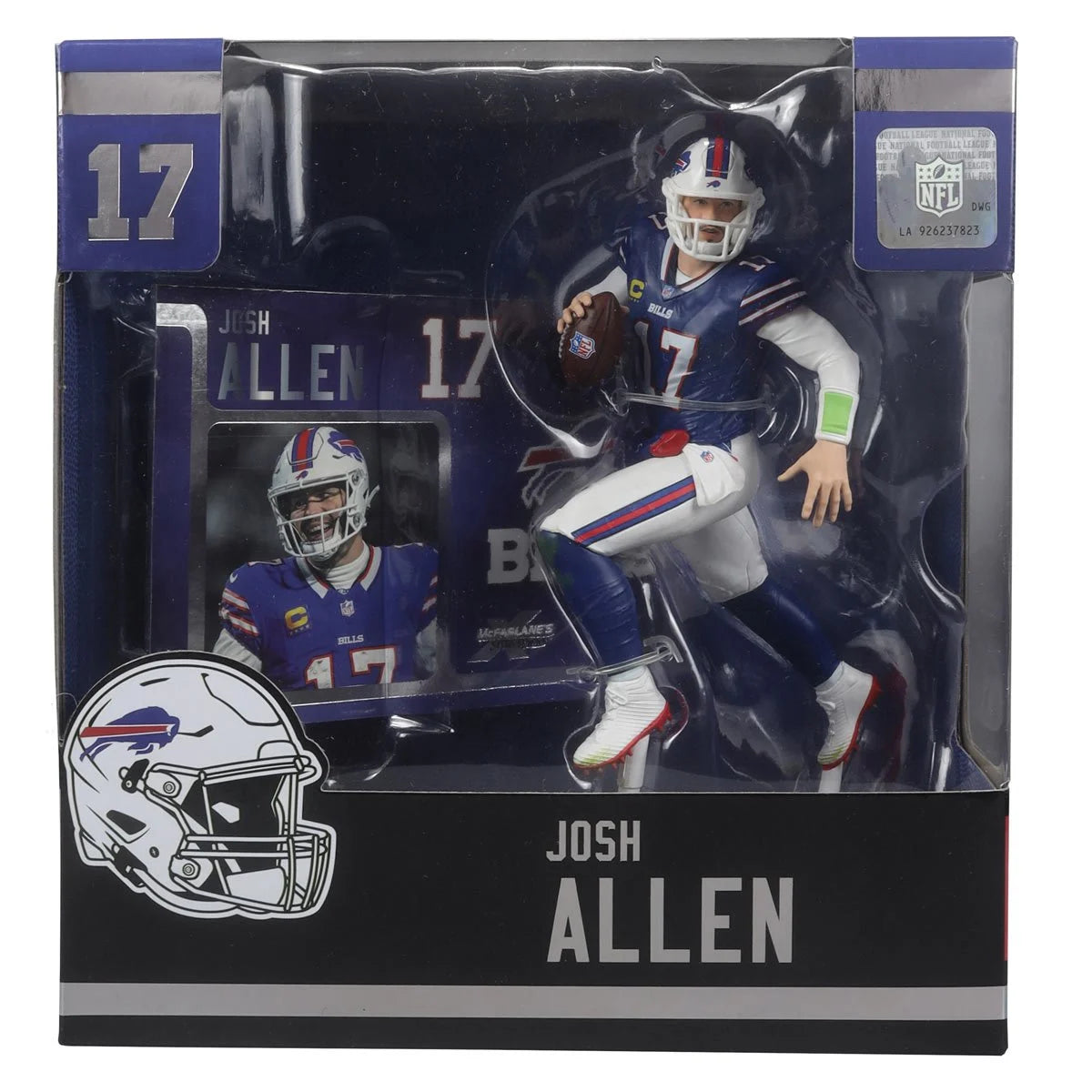 Josh Allen Buffalo Bills NFL Blue Jersey 2024 Posed Action Figure - Perfect for Game Day Decor, Sports Memorabilia Collection, and Football Fan Gifts