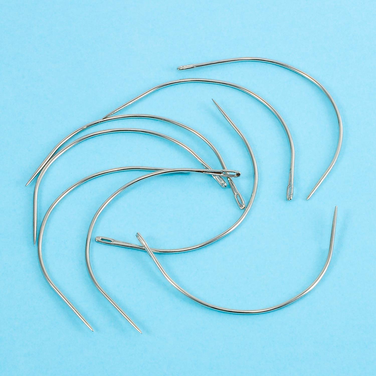 20Pcs Cetornie C-Shaped Hair Weaving Needles for Hair Extensions - Professional Curved C Needles for Seamless Weaves & Extensions (Great for Salons, DIY Styling & Hair Replacement)