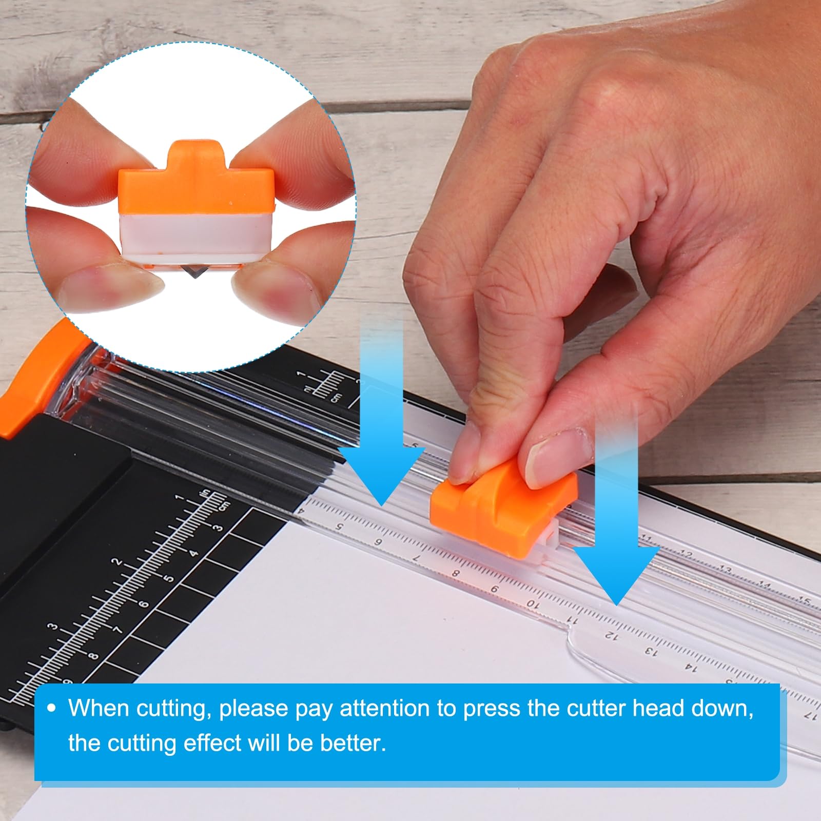 PATIKIL 4-Pack A4 Paper Cutter Replacement Blades - Orange Hidden Trimmer Blades for Craft Paper, Photo Cardstock & Scrapbooking | Perfect for DIY Projects, Office Use & Home Crafting